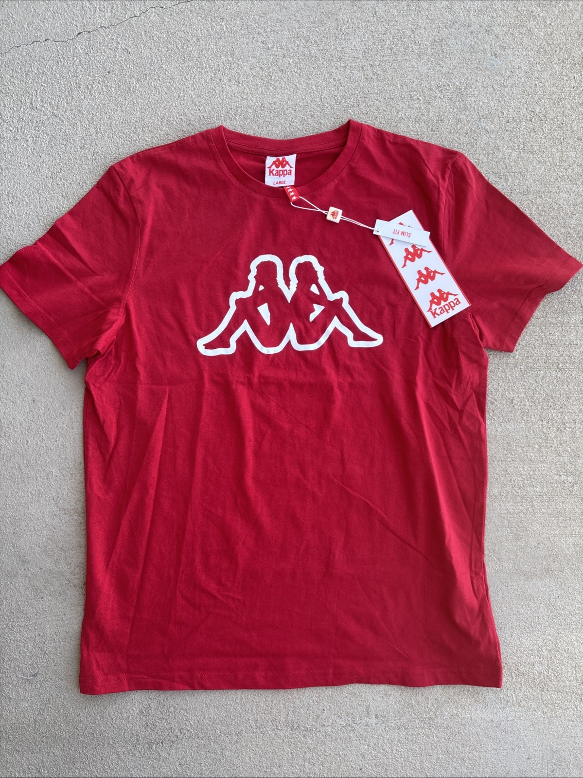 Kappa Short Sleeve T-Shirt, Red, Brand New With Tags, size large, Slim Fit