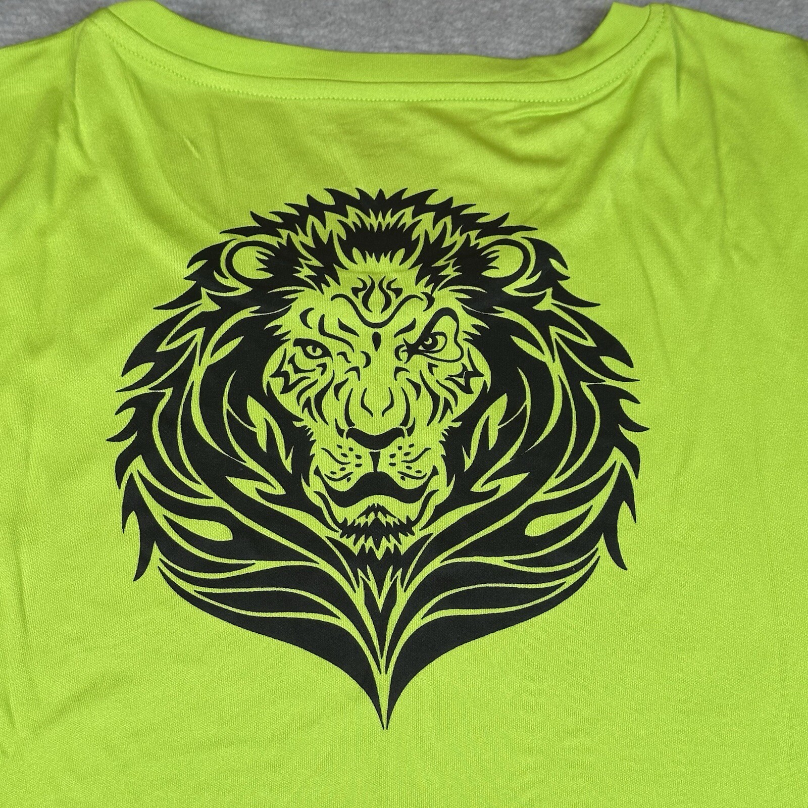 Working Man Militia Long Sleeve T-shirt Mens 4XL Green WMM Graphic Print Lion