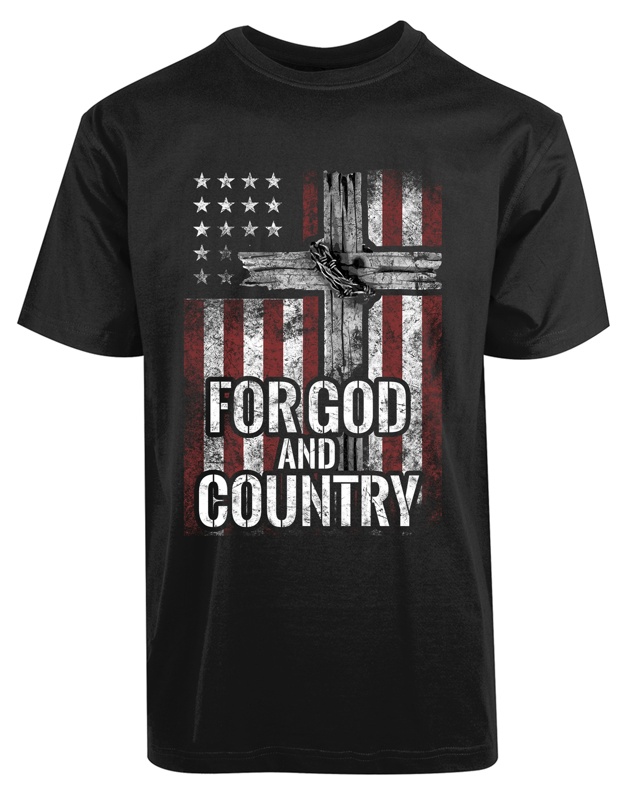 American USA Flag For God and Country New Men&rsquo;s Shirt Jesus Love Cross Religious