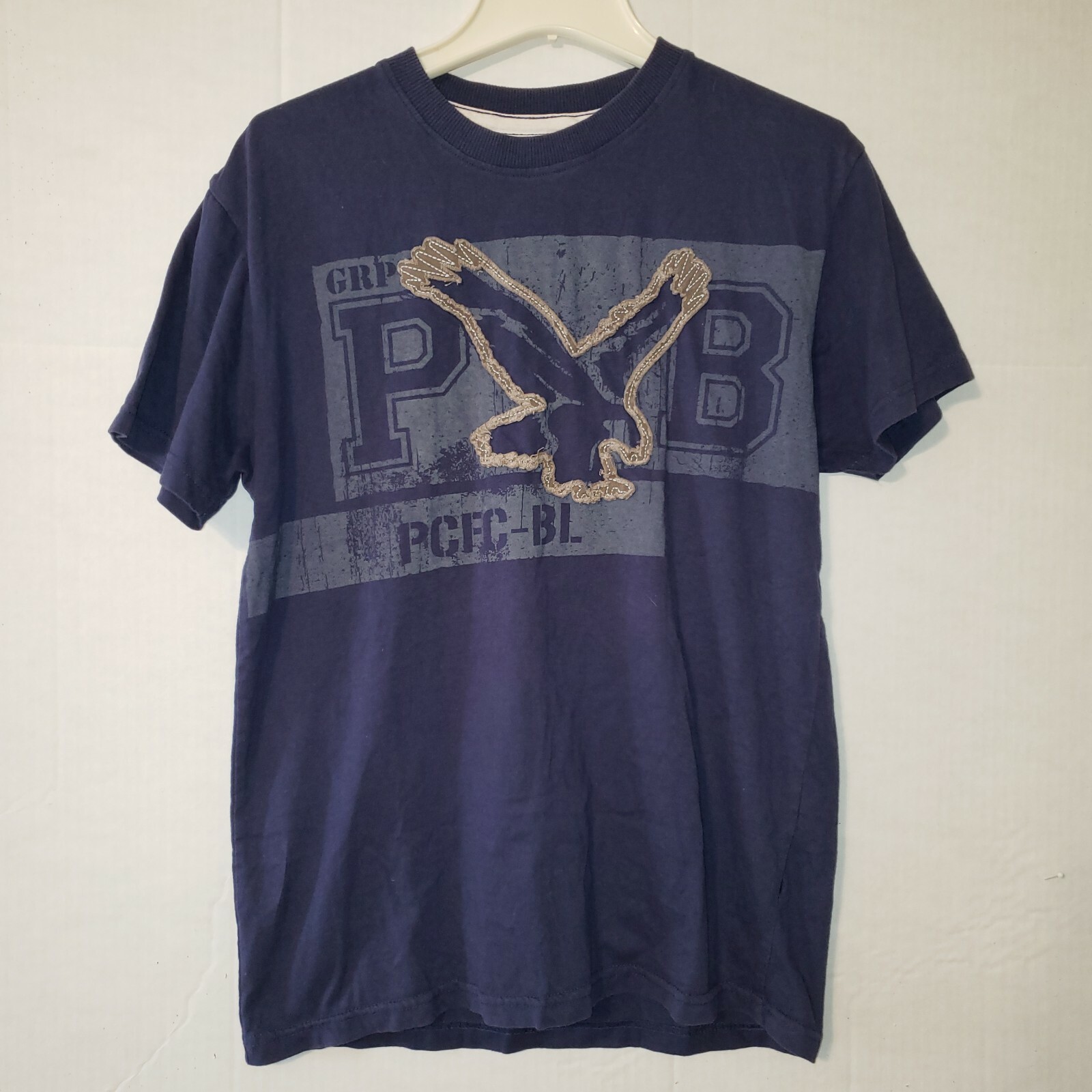 Pacific Blue Short Sleeve Eagle Embroidered Men&rsquo;s Medium Navy T-Shirt
