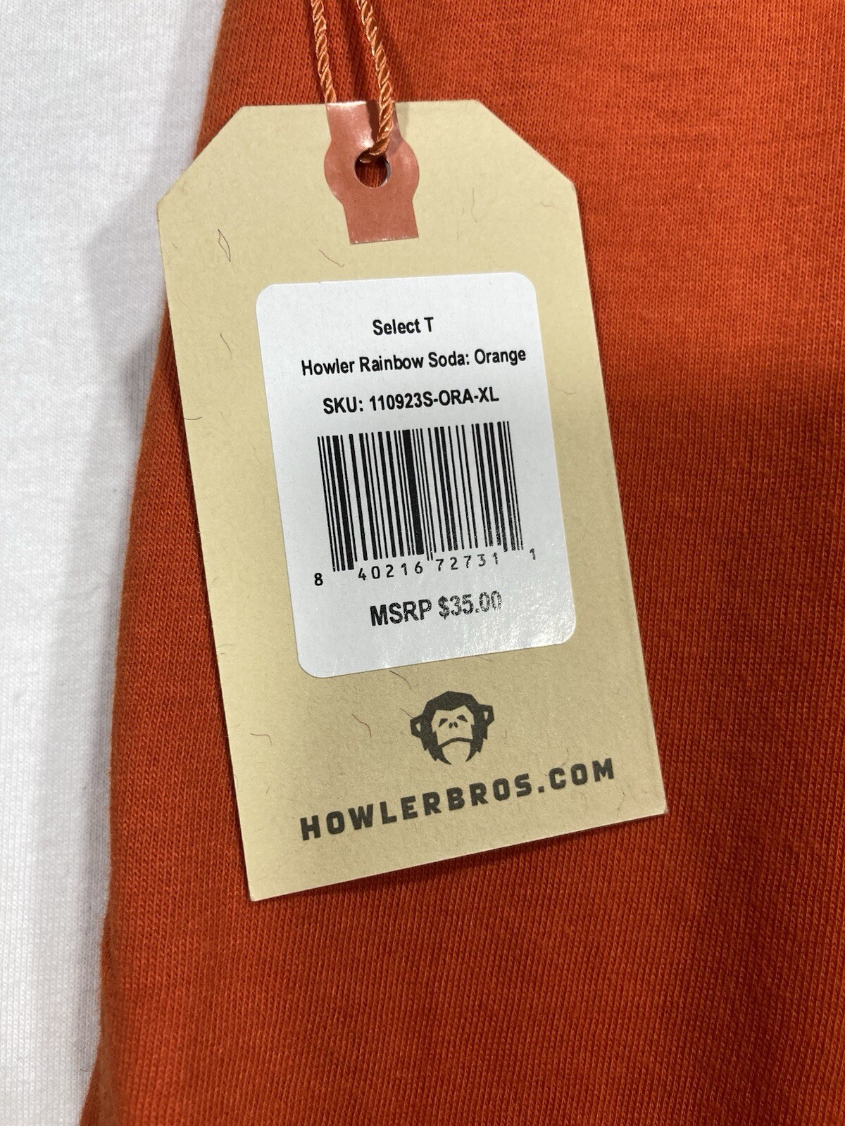 Howler Brothers Retro Soda Orange Men’s T-shirt XL NEW with tag