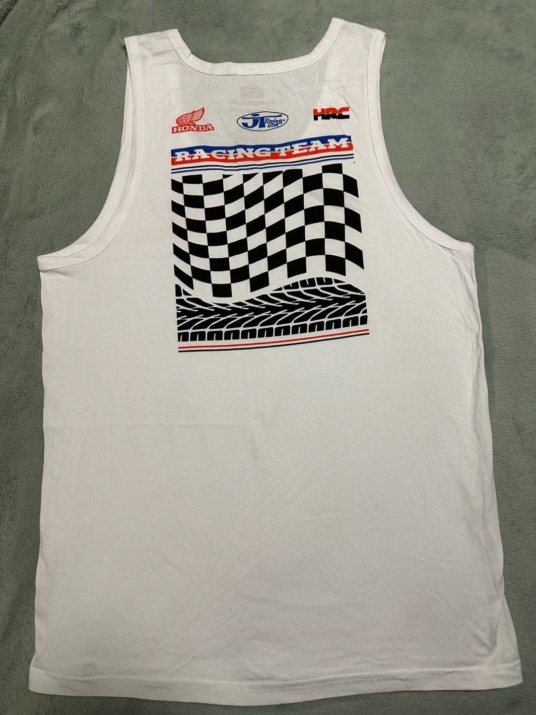 JT Racing USA Honda Racing Team Checkerboard Graphic Tank Top, Size Large