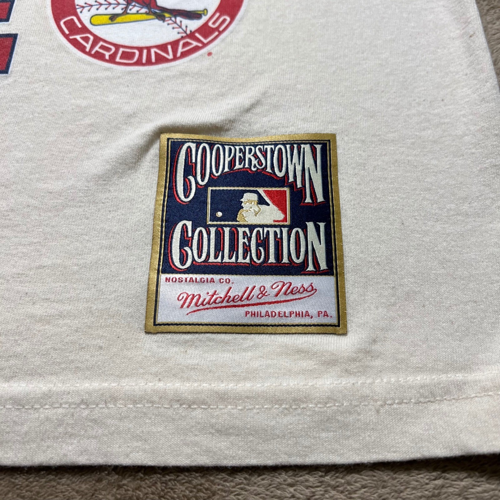 Mitchell & Ness Mark McGwire St Louis Cardinals Shirt Mens Medium Cream MLB Tee