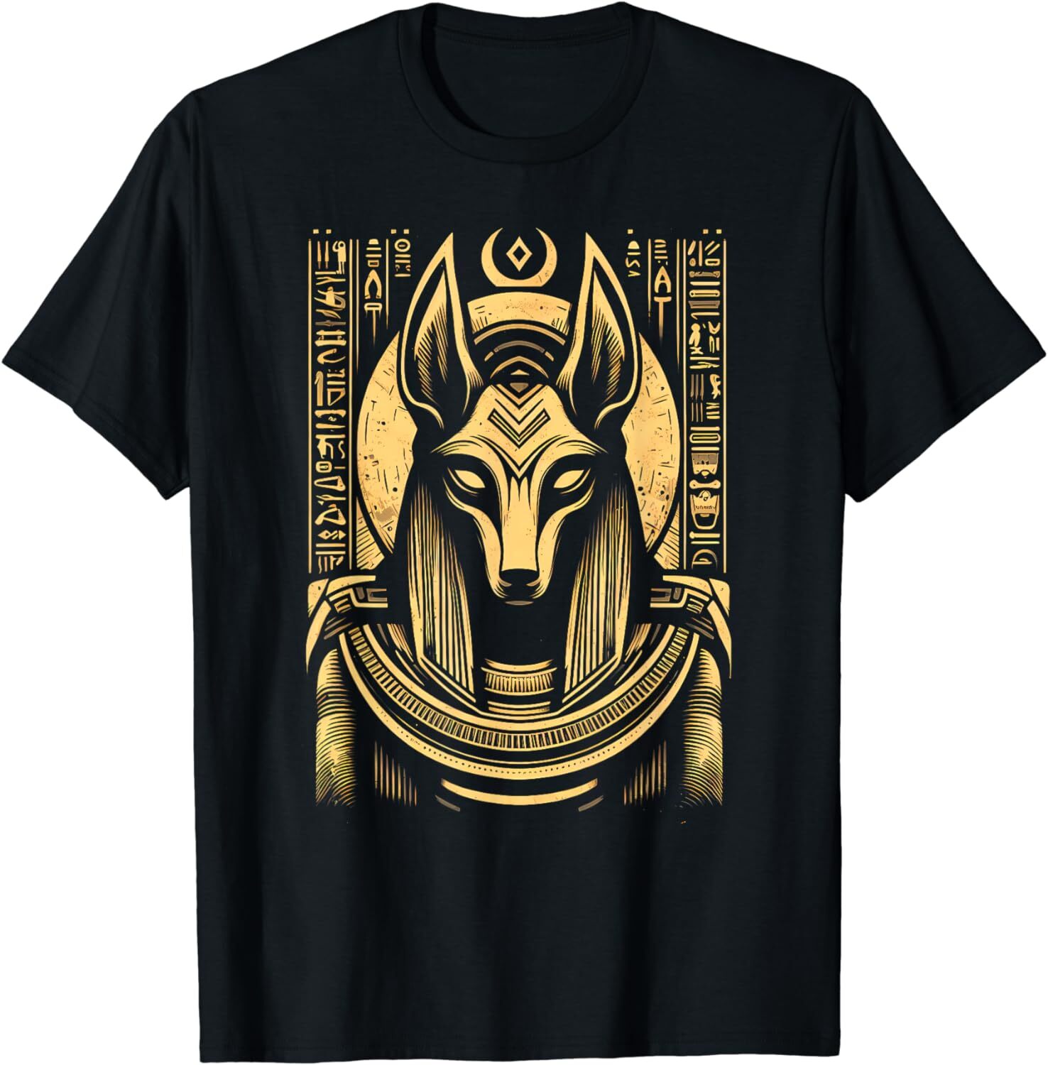 NEW LIMITED Anubis Ancient Egyptian Black and Gold T-Shirt Size Gift Idea S-5XL