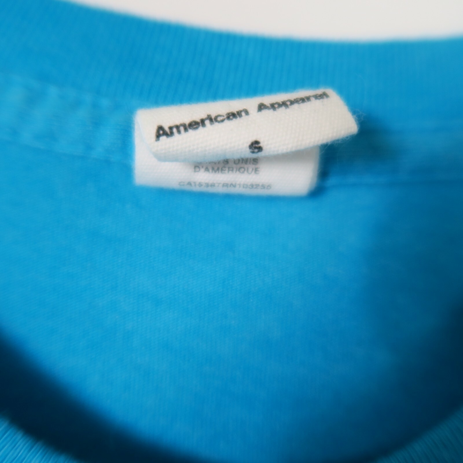 GOOGLE American Apparel Small Short Sleeve T Shirt Sky Blue