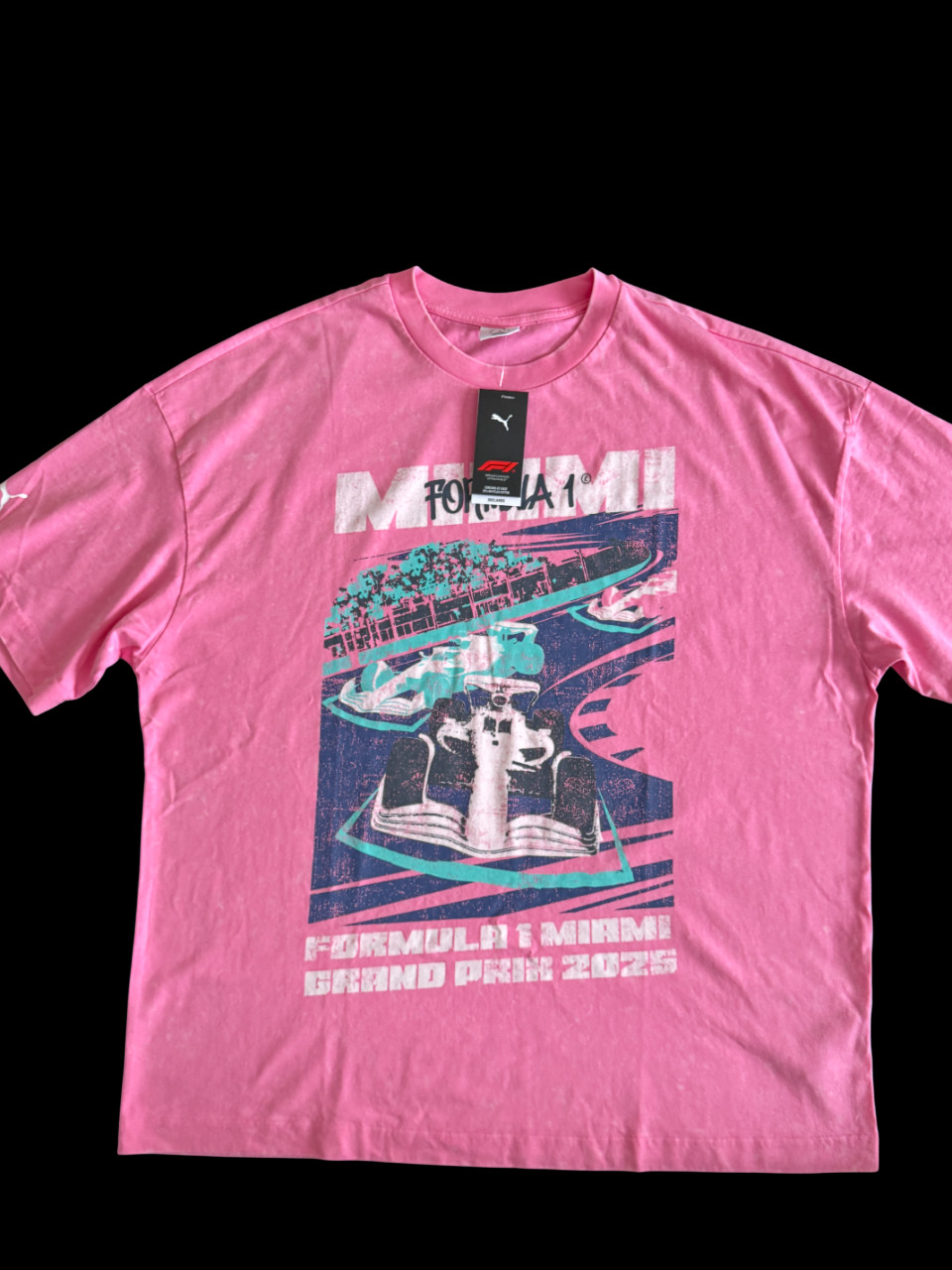 Puma Formula 1 Miami Men&rsquo;s Sz XL Motorsport Pink Graphic T-Shirt New $45
