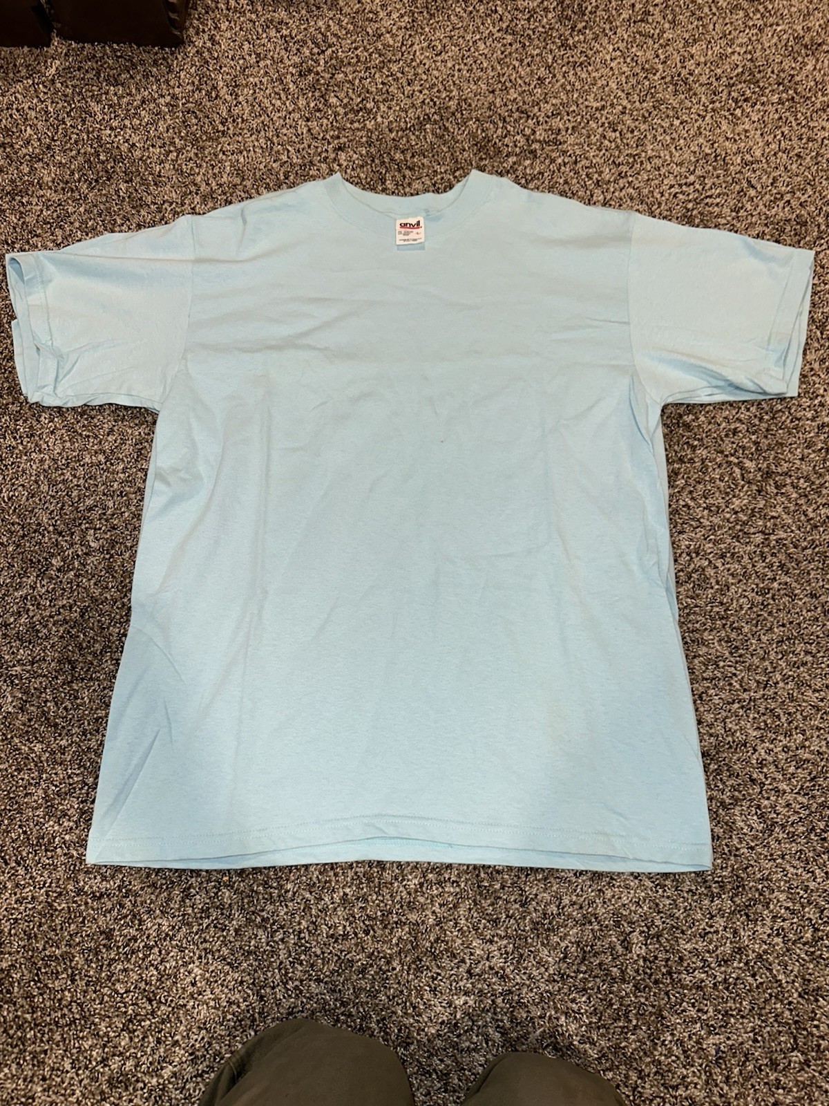 Deadstock Vintage 90s Mens Large Blank Short Sleeve T-Shirt Blue Cotton USA