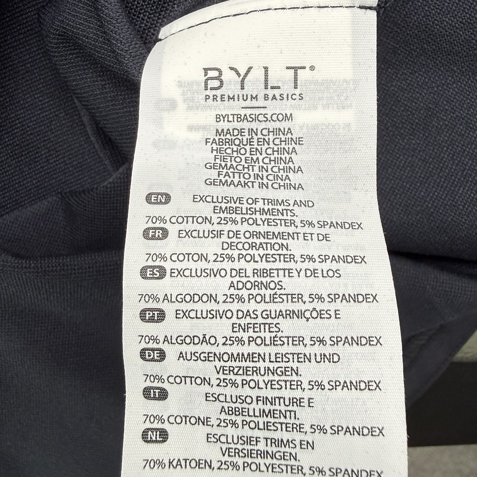 BYLT Lux T Shirt Mens Short Sleeve M Solid Blue Athletic Fit Premium Basics