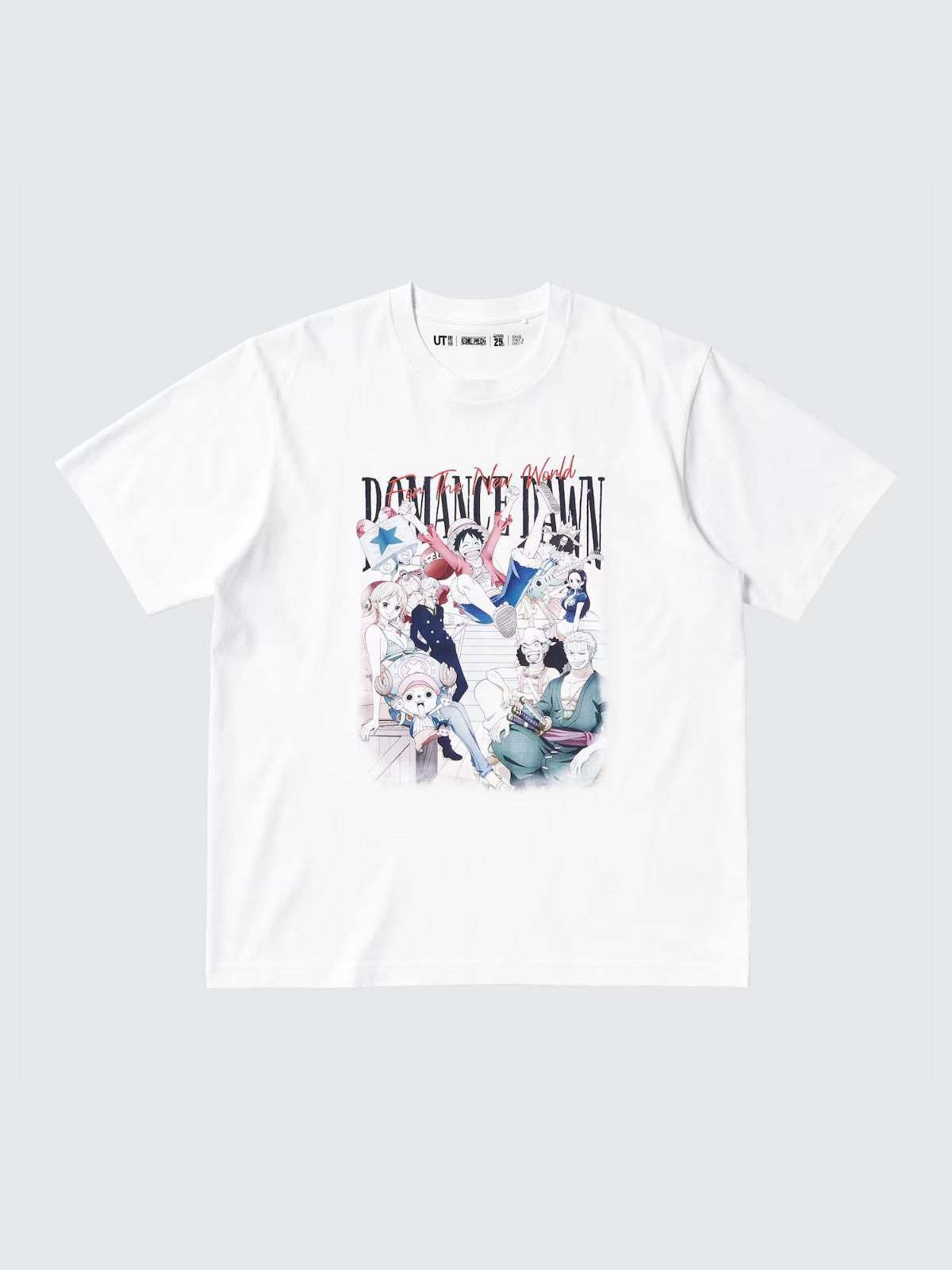 Uniqlo ONE PIECE Anime 25th Short Sleeve White Romance Dawn: L, XL