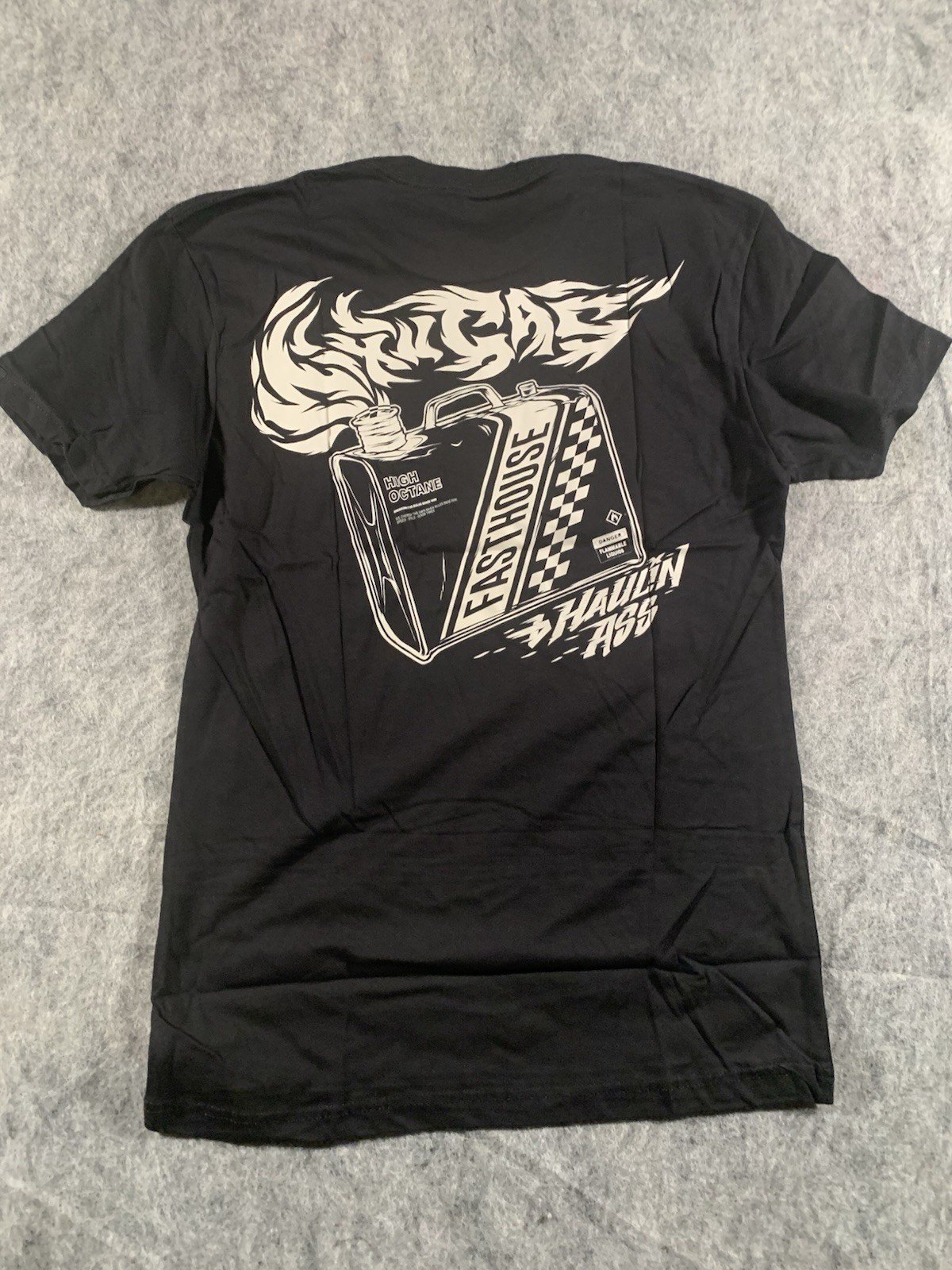 NWT Fasthouse Mixin&rsquo; Black T-Shirt “High Octane Gas & Haulin Ass” NEW
