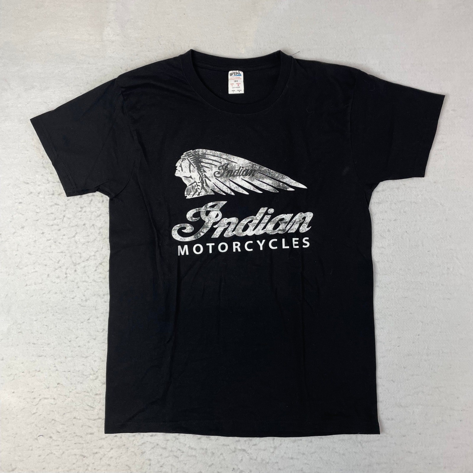 Indian Motorcycles T Shirt Mens Large Black Distressed Graphic Print