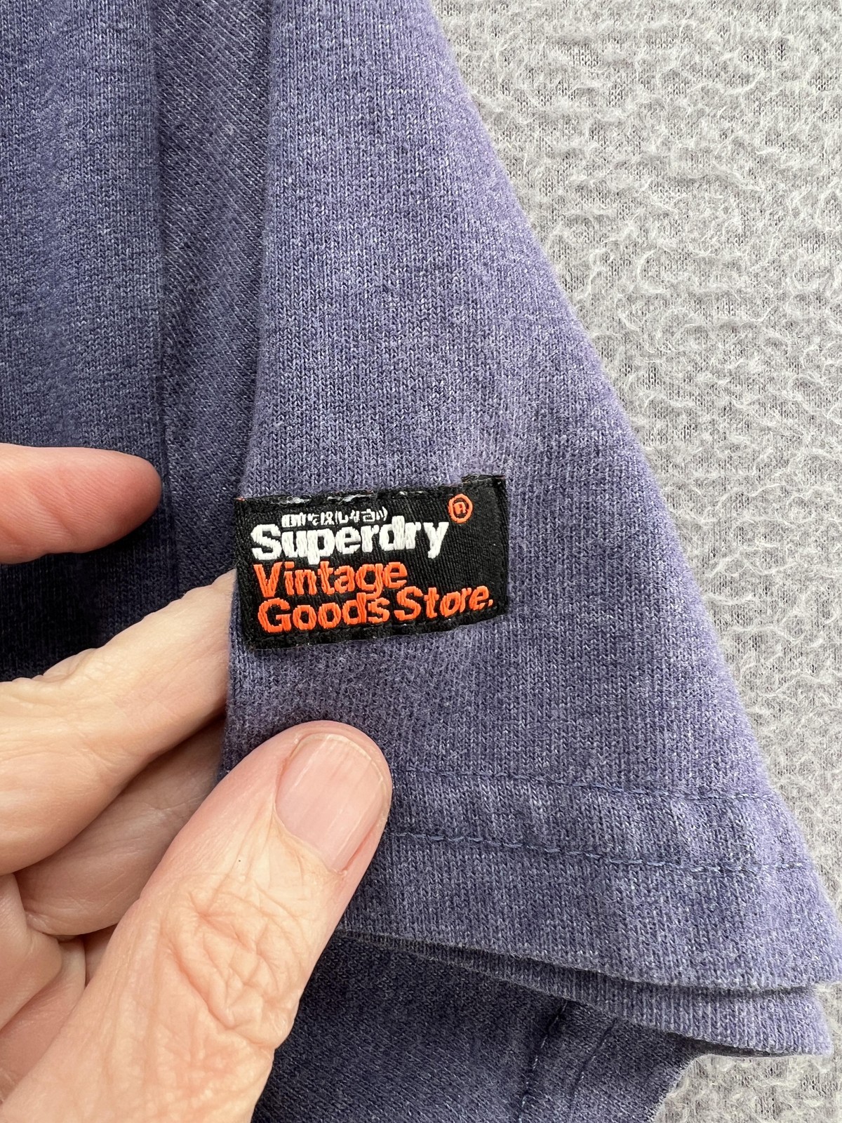 Superdry Shirt Mens Small Navy Gray Colorblock Graphic Tee Shirt Store Tokyo