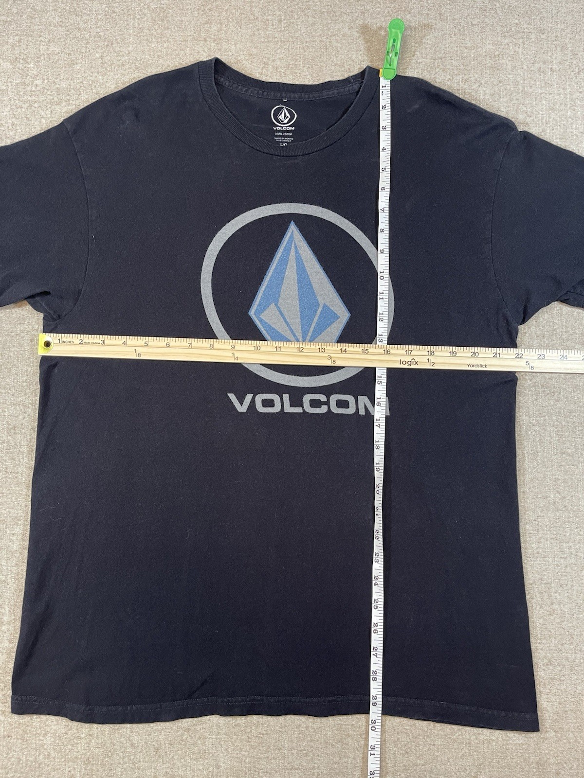 Volcom Logo Black Short Sleeve Graphic T-Shirt Men&rsquo;s Size Large Logo Stone