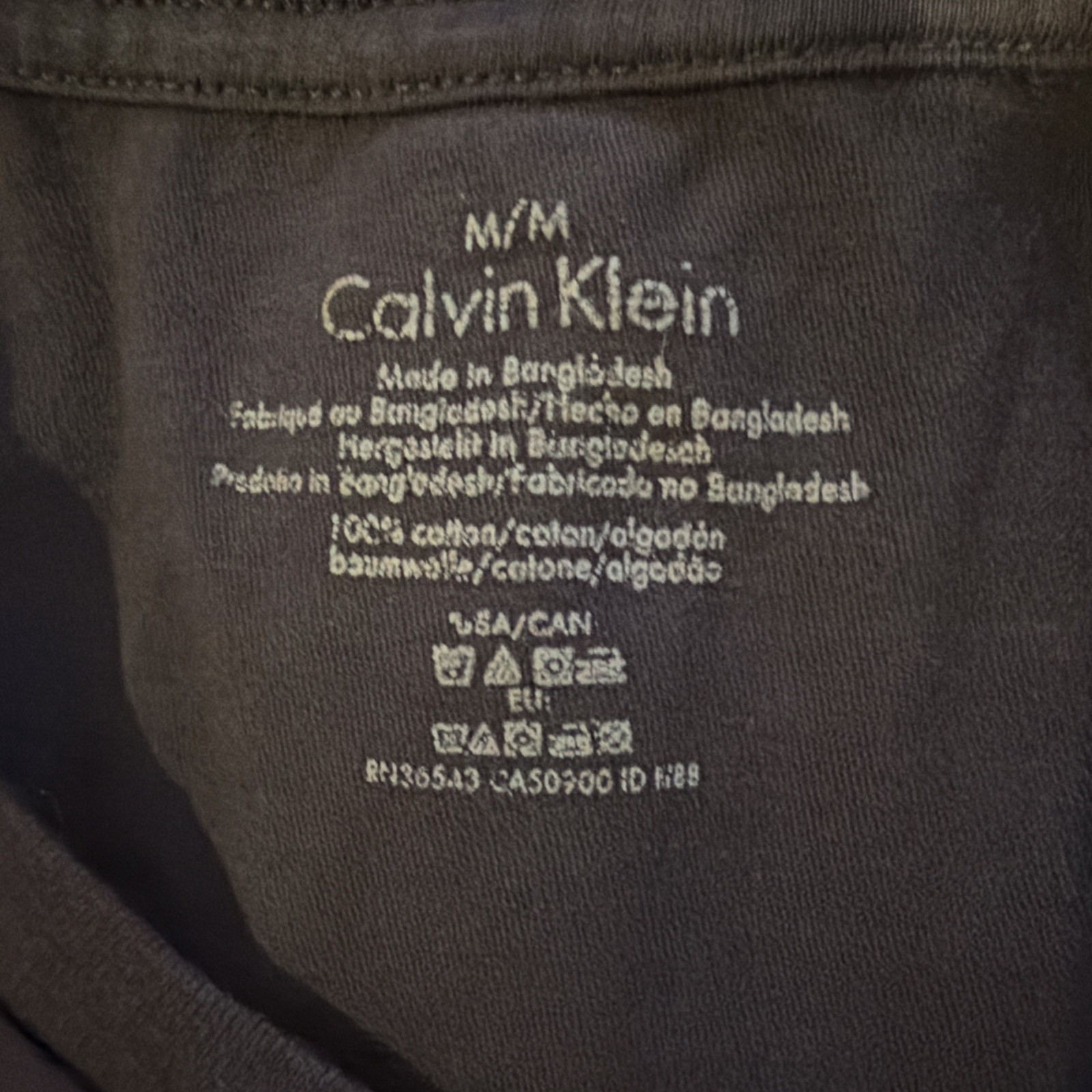 Calvin Klein Men&rsquo;s M Dark Gray 100% Cotton Short Sleeve T-Shirt Plain No Pockets
