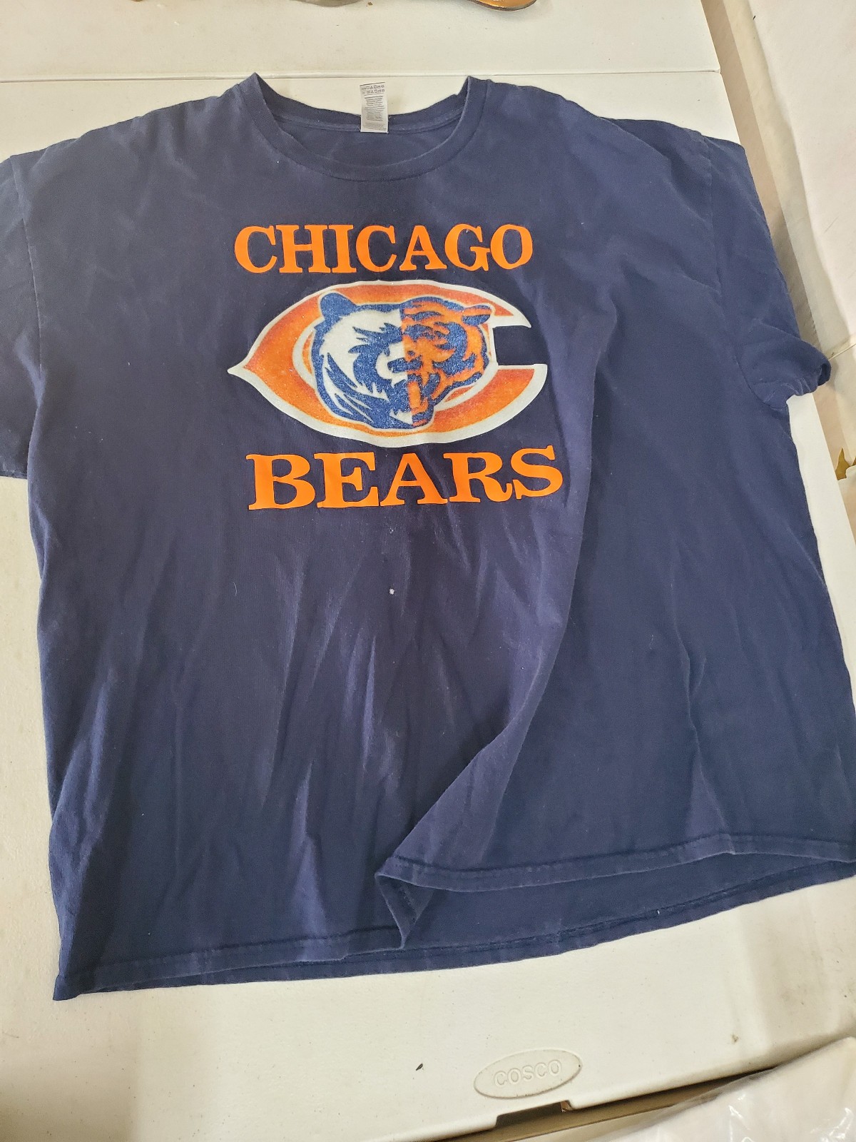 Chicago Bears Mens 3XL Blue Glitter Graphic T Shirt NFL Football