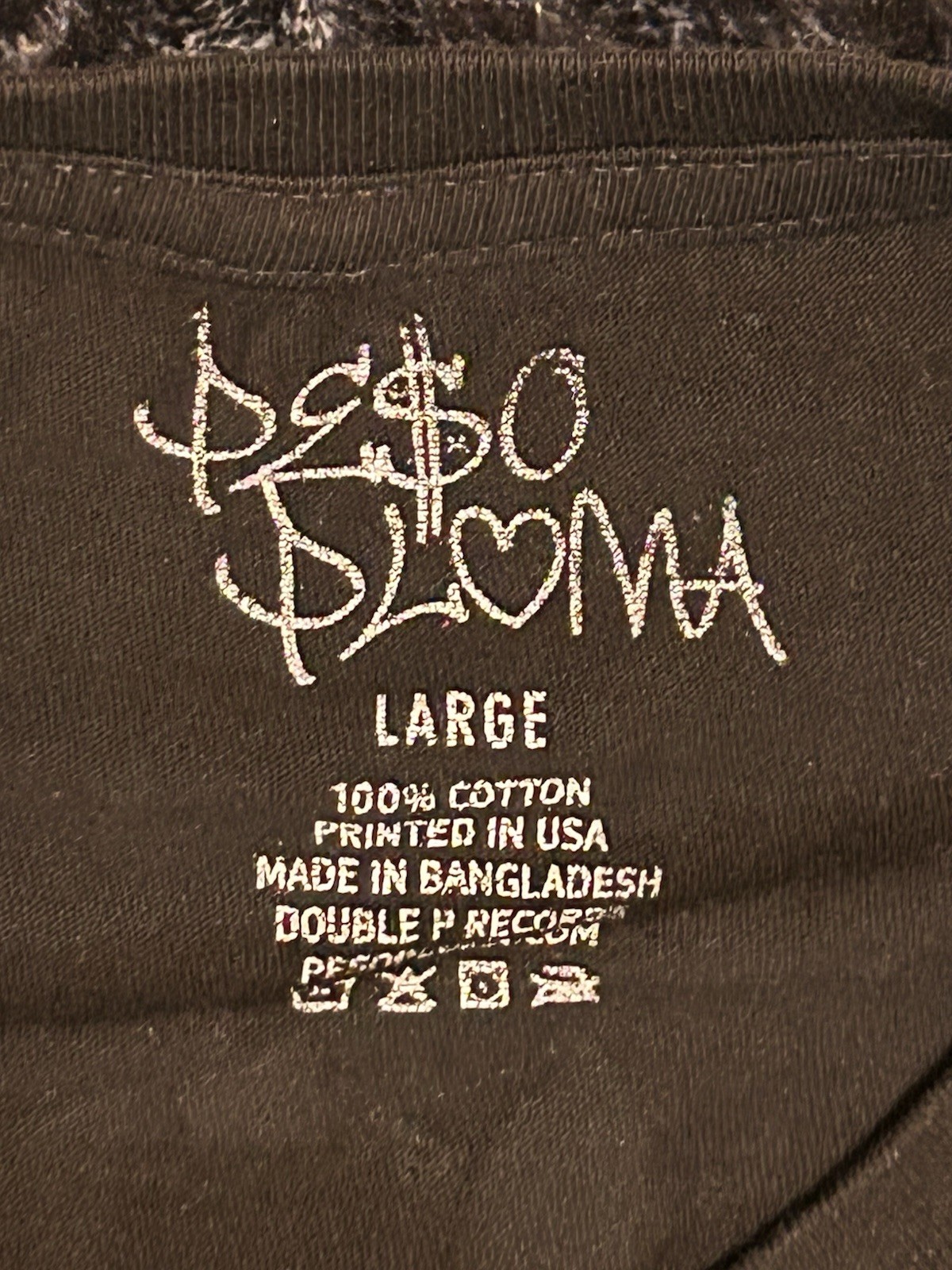Peso Pluma Double P Spider Tour Shirt Size Large