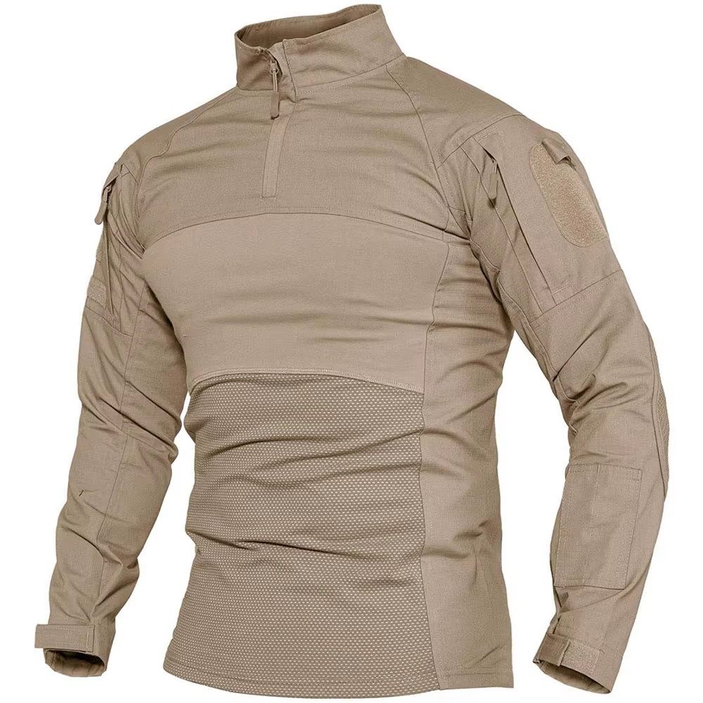 Mens Outdoor Long Sleeve Shirt 1/4 Zip Hiking Fishing Sweatshirt