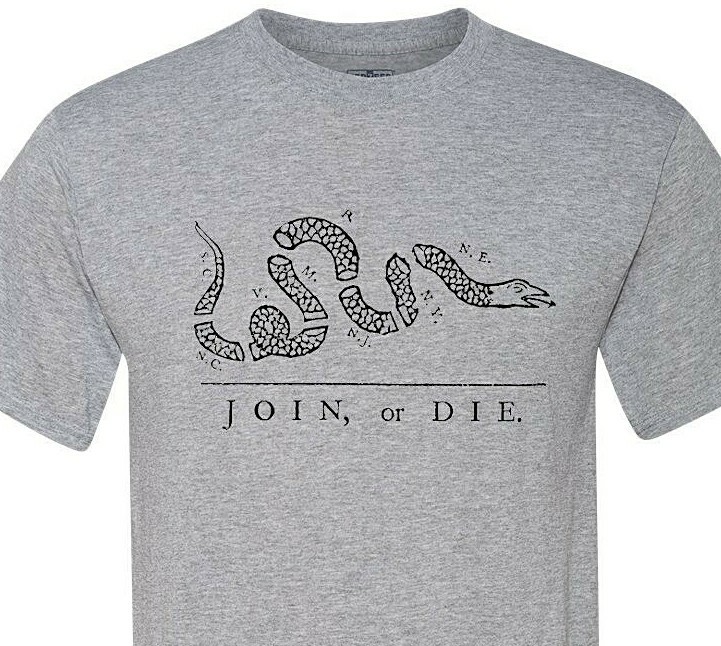 Join or Die! America&rsquo;s Founding Fathers – History Tee – Fast Shipping – Soft