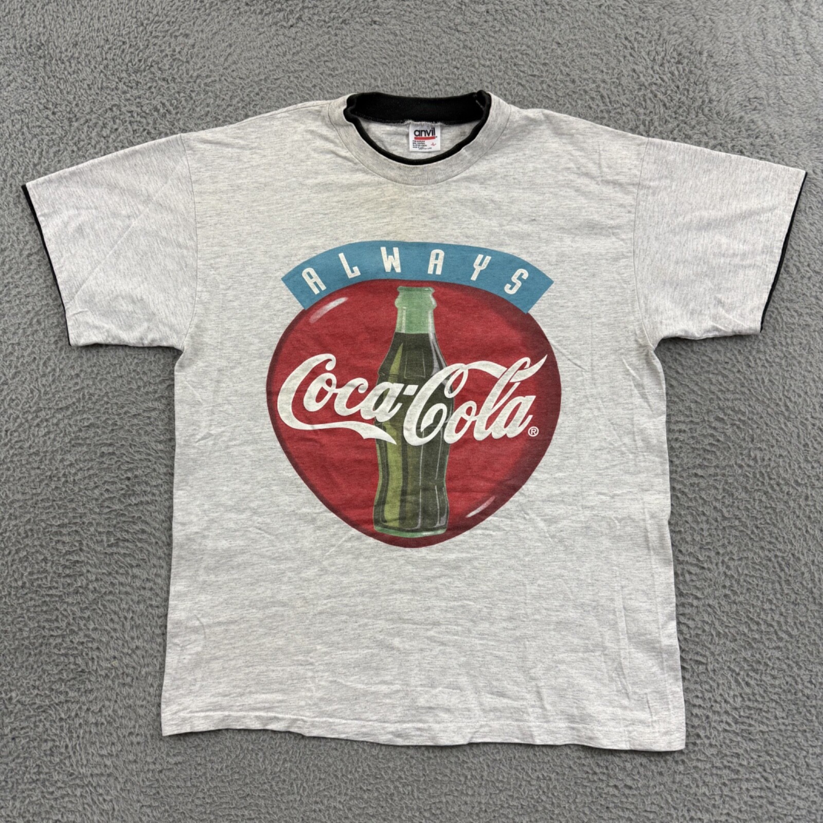 Vintage Always Coca Cola Shirt Mens Large Soda Pop Promo Single Stitch 90s USA