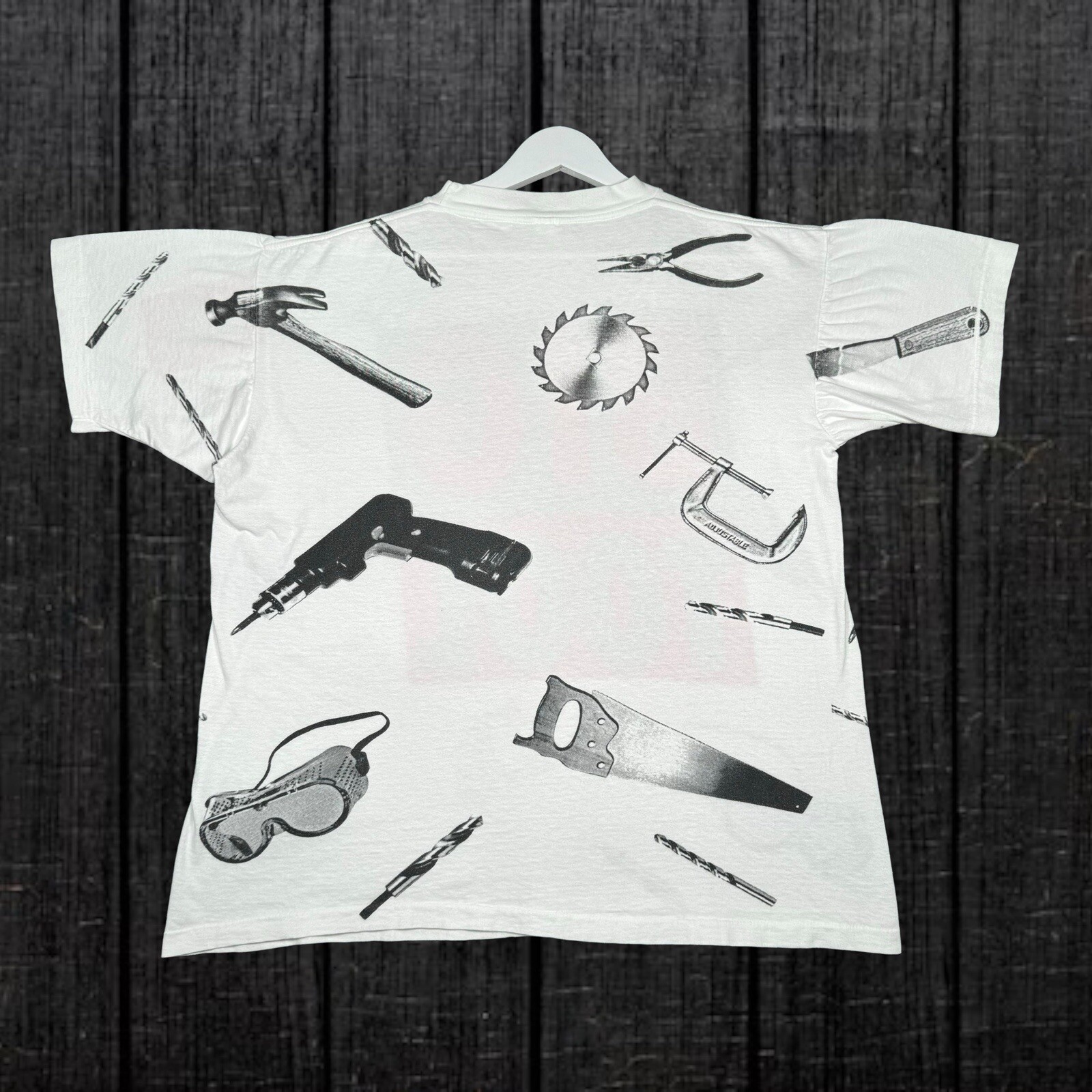 Vintage 1993 Home Improvement Shirt « BIG TOOL » All Over Print – Men&rsquo;s Large 90s
