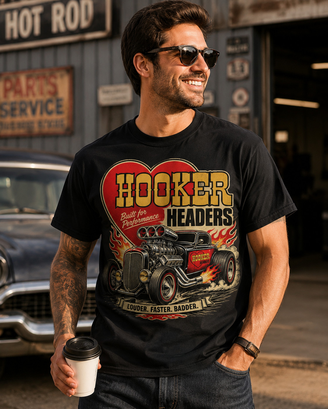 Retro Hot Rod T Shirt Drag Racing Speed Shop Graphic Tee USA