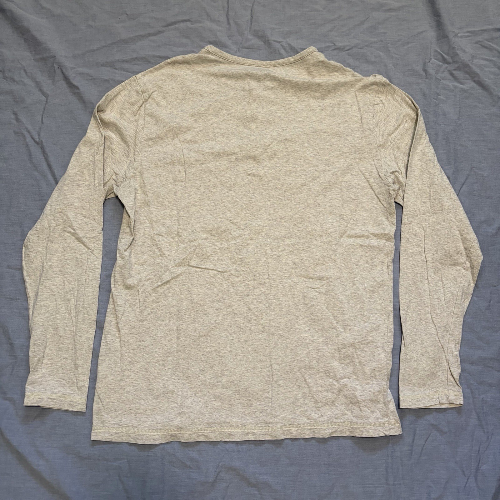 Patagonia Shirt Mens Large Beige Long Sleeve Daily Henley Organic Cotton Hiking