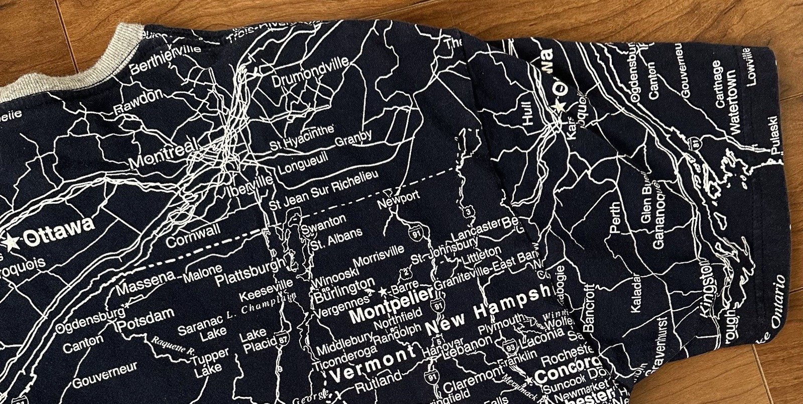 Vintage New York State Map Navy Shirt Mens XL Home Sweet Home All Over AOP