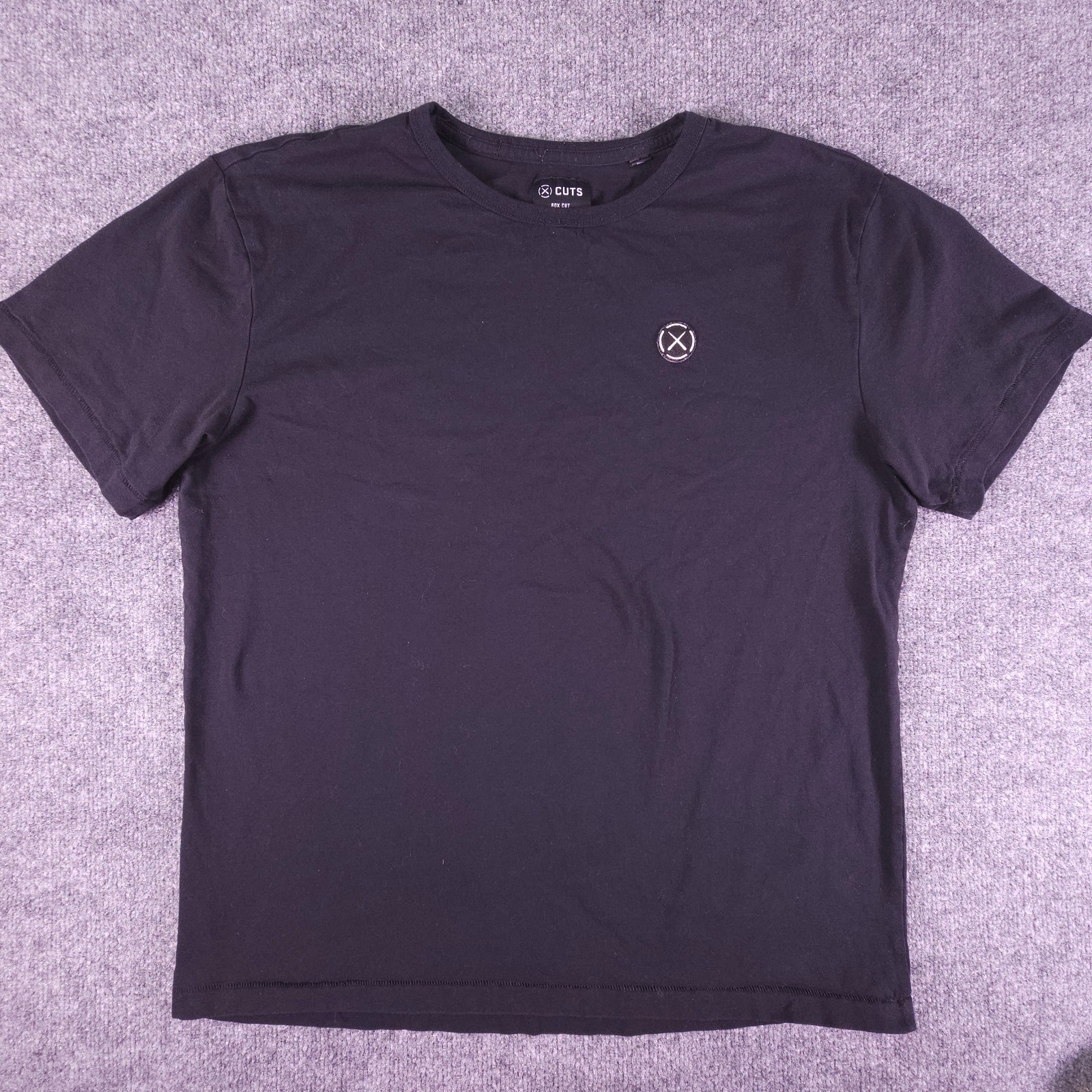 Cuts Clothing Men&rsquo;s L Black Box Cut Relaxed Frame Fit PYCA Pro Tee T-Shirt