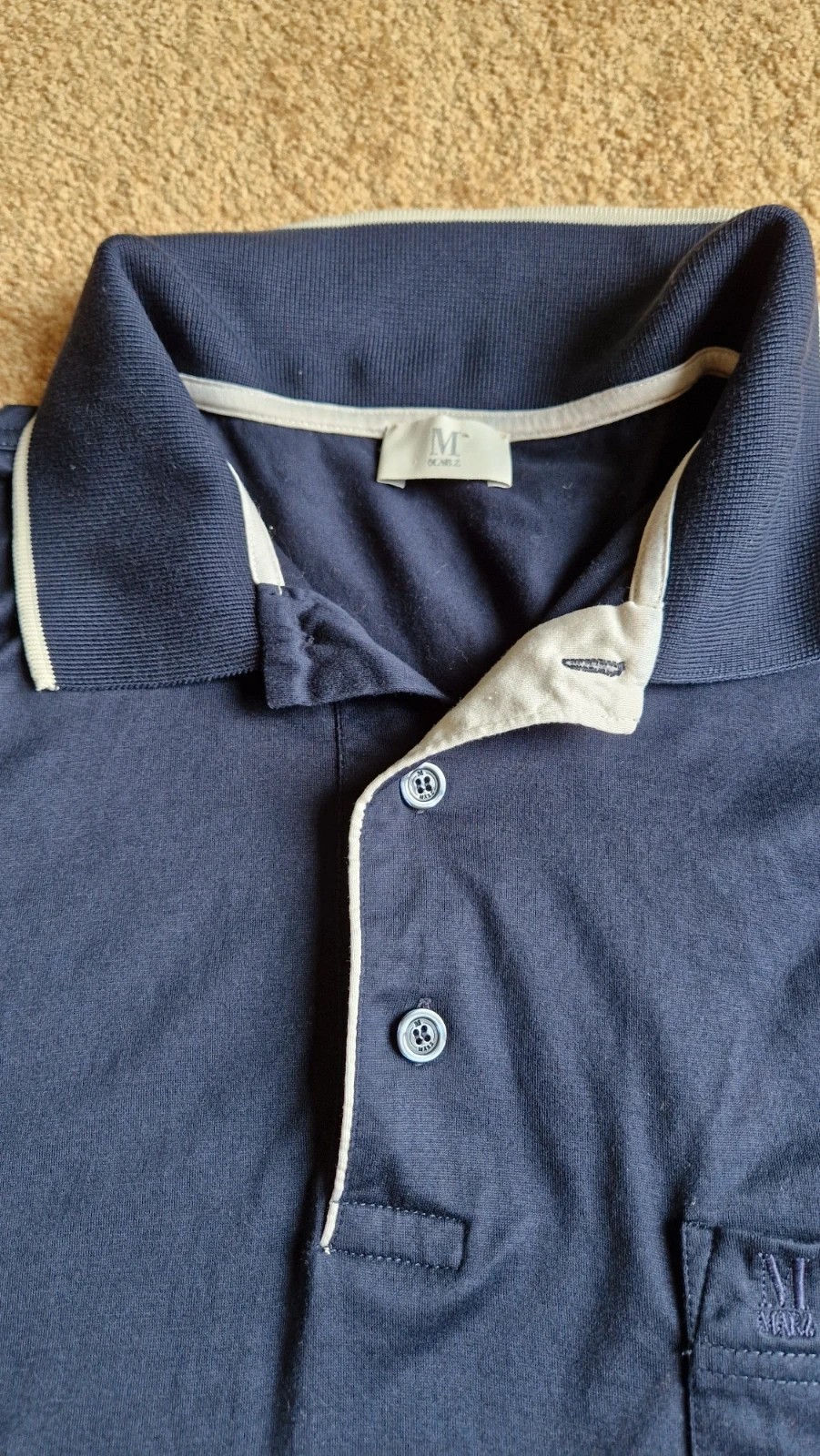 Dark Blue Polo T-Shirt March Cream Beige 56 Cotton Basic