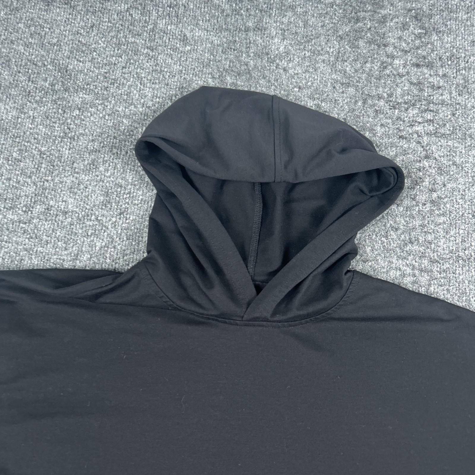 BYLT Shirt Mens 2XL Black Drop-Cut Hooded Long Sleeve Tee Tagless Lightweight