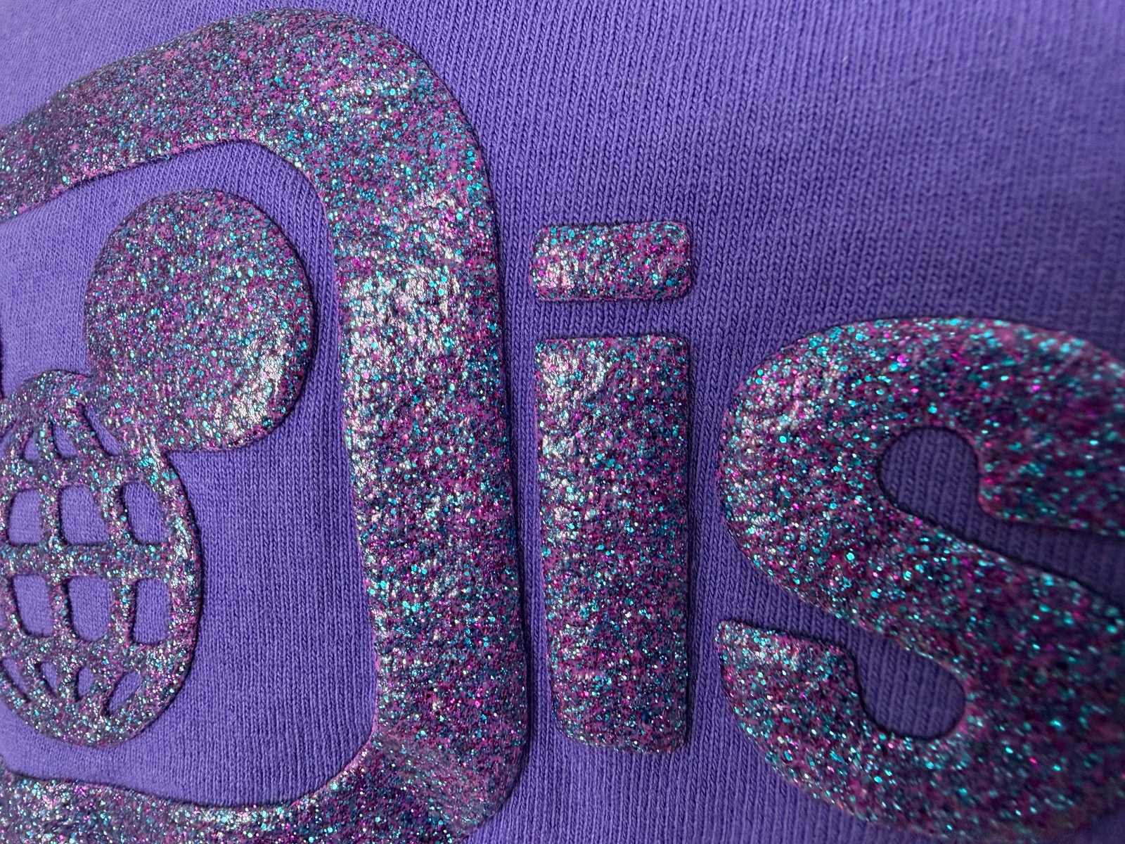 Walt Disney World Spirit Jersey Large Minimalist Mickey Glitter Spellout Purple
