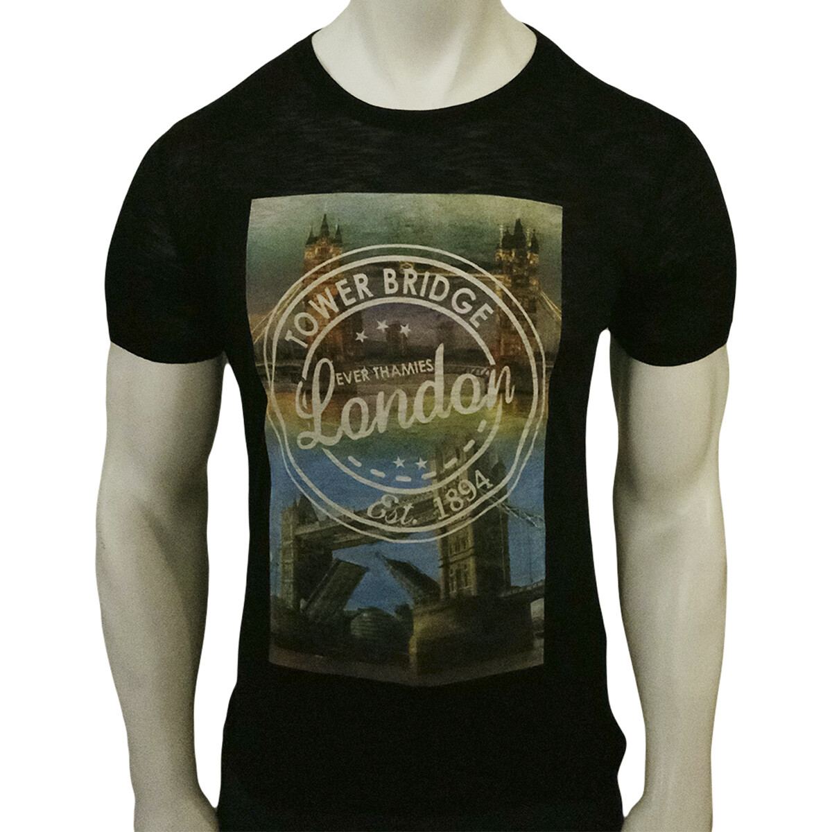 NWT LONDON ENGLAND MEN&rsquo;S BLACK CREW NECK SHORT SLEEVE T-SHIRT SIZE M