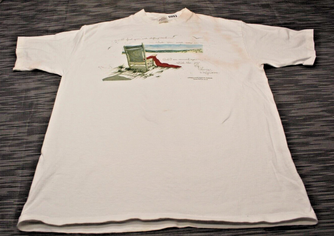 Vintage D Morgan – I Feel Your Wet Shifting Sand -Single Stitch T Shirt Men&rsquo;s XL