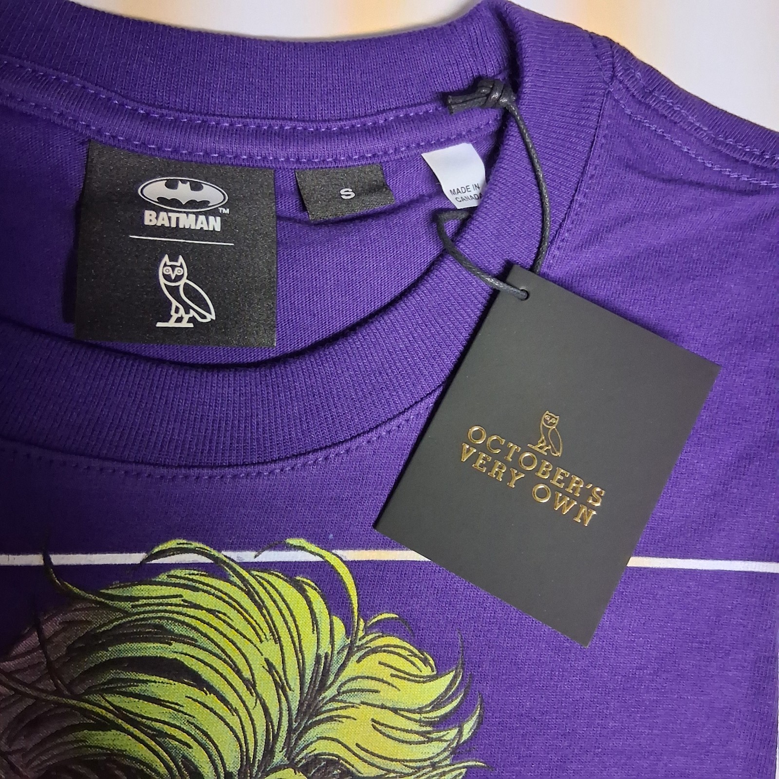 OVO x Batman The Joker Mirror T-Shirt (Small) October&rsquo;s Very Own Purple Drake DC