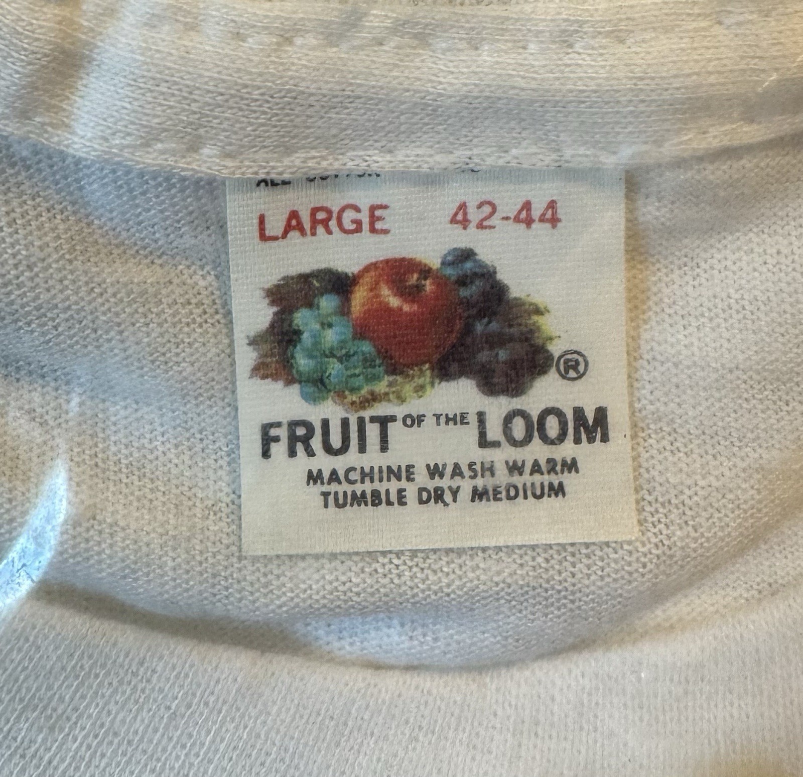Vintage 60s Fruit Of The Loom Men’s Tee Shirt 3 Pack White Large USA NOS