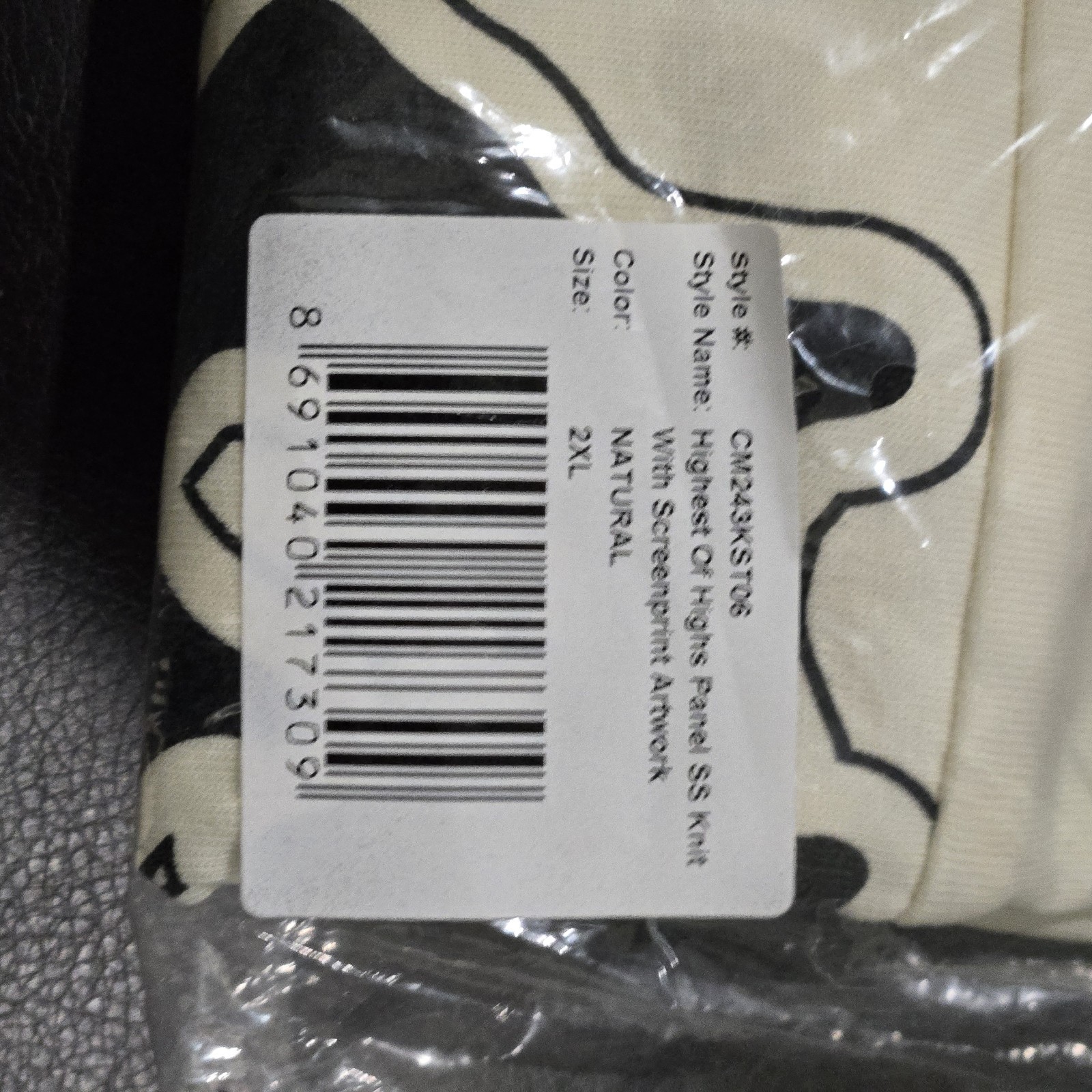 Cookies Highest Of Highs Panel Graphic Knit Tee Crew Neck Natural Size 2XL