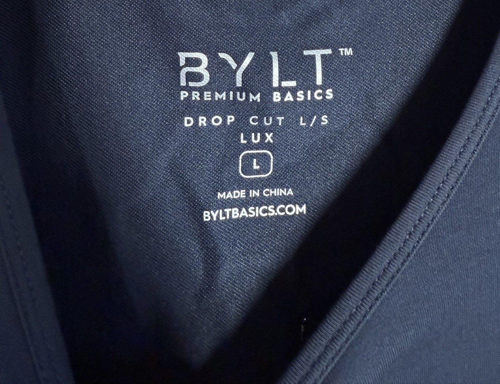 BLYT Performance Drop-Cut Long Sleeve Men&rsquo;s Large Shirt Tapered Fit Active Navy