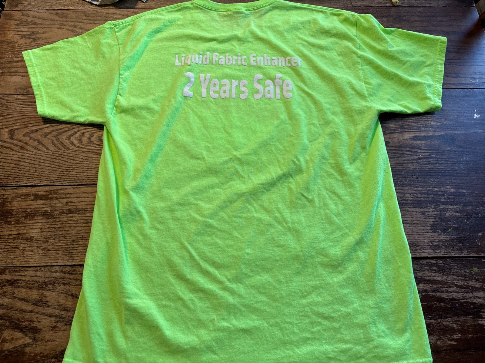Neon Green Gain Fabric Softener Jerzees 50/50 T Shirt Two Years Safe Sz XL