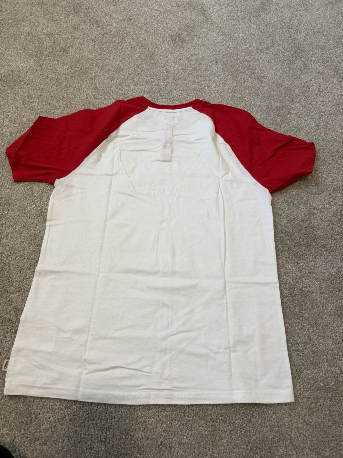Vans Men&rsquo;s Short Sleeve Henley T-shirt Henley Size Medium Red & White