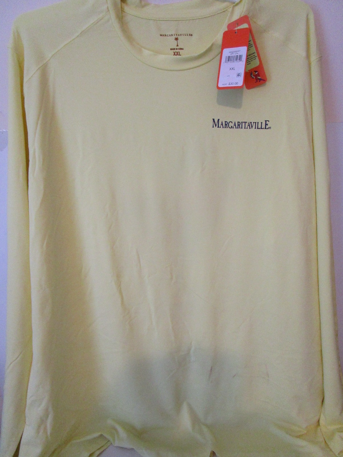 Margaritaville Parrothead Club UPF50 Long Sleeve T-Shirt Elfin Yellow Size XL