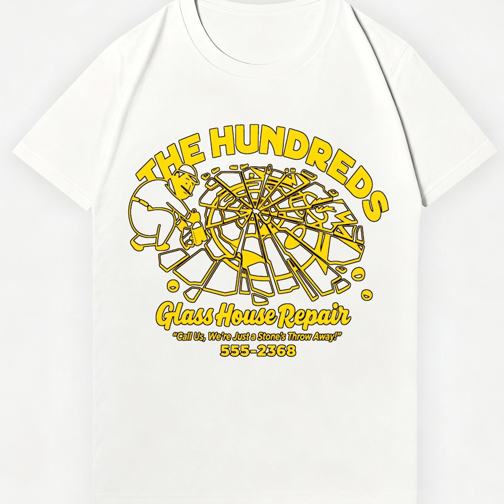 The Hundreds Broken Window Print T-Shirt Retro Workwear Casual Tee for men women