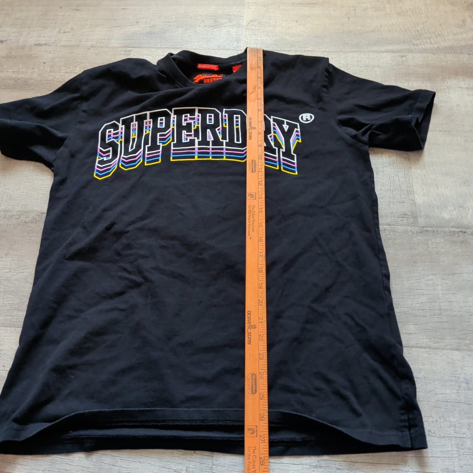 Mens SuperDry Big Logo Graphic T Shirt Black Size XL British Design EUC