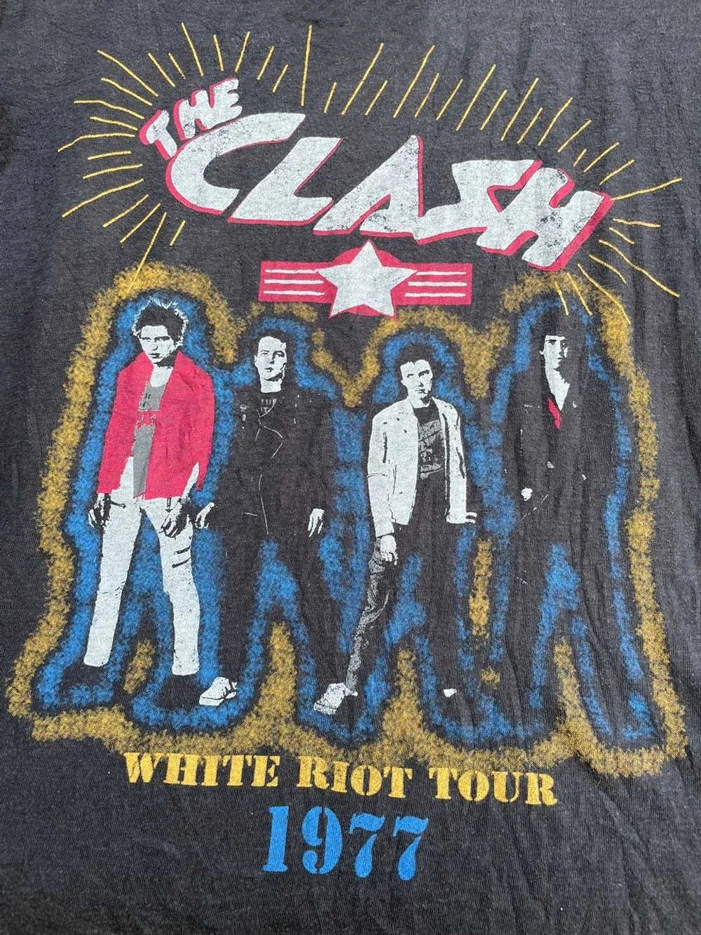 The Clash White Riot Tour Punk Rock Band Graphic Cotton T-Shirt GE813