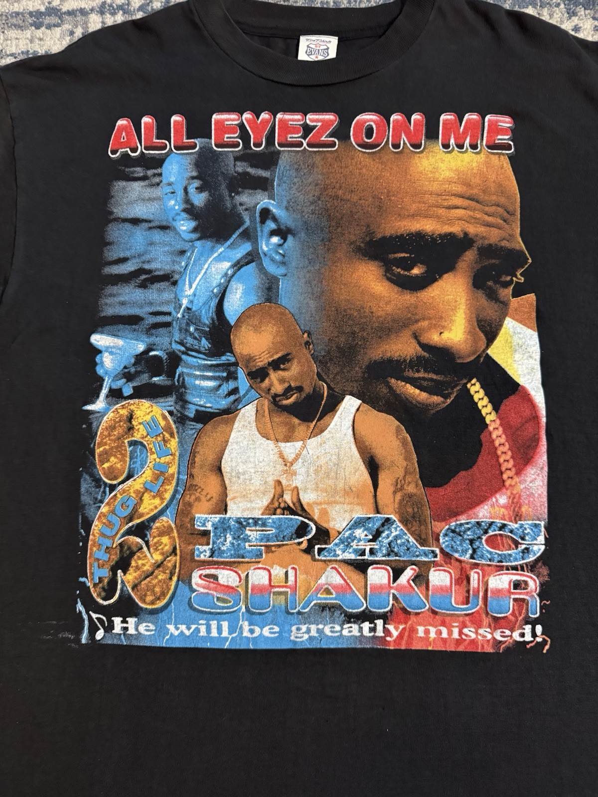 Vintage 90s 2 PAC Shakur All Eyez On Me Rap Tee Sz XL Me Against The World 1990s