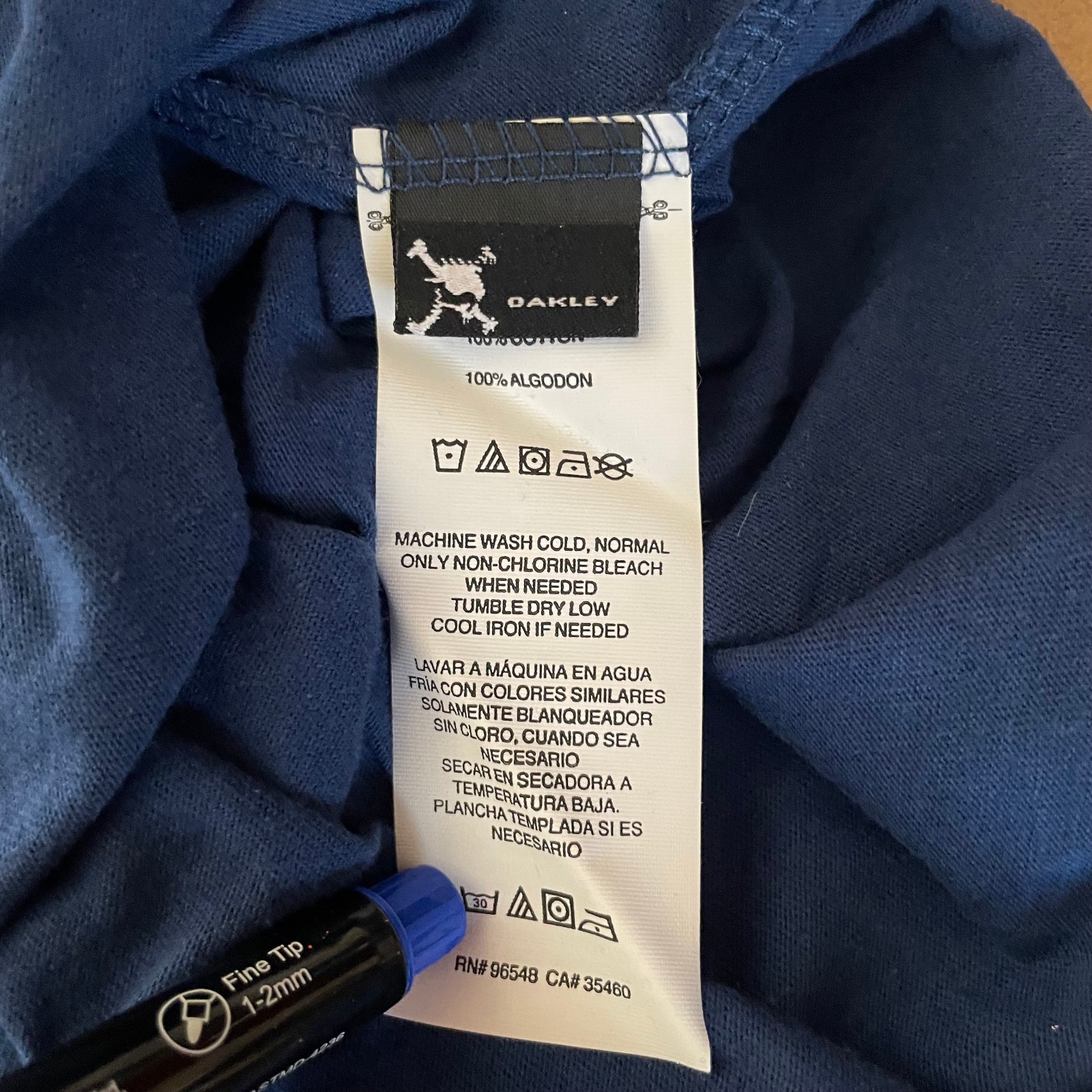 New Oakley Sitting Pretty T Shirt Frog Mens 2XL Blue Spellout Logo Crew Neck NWT