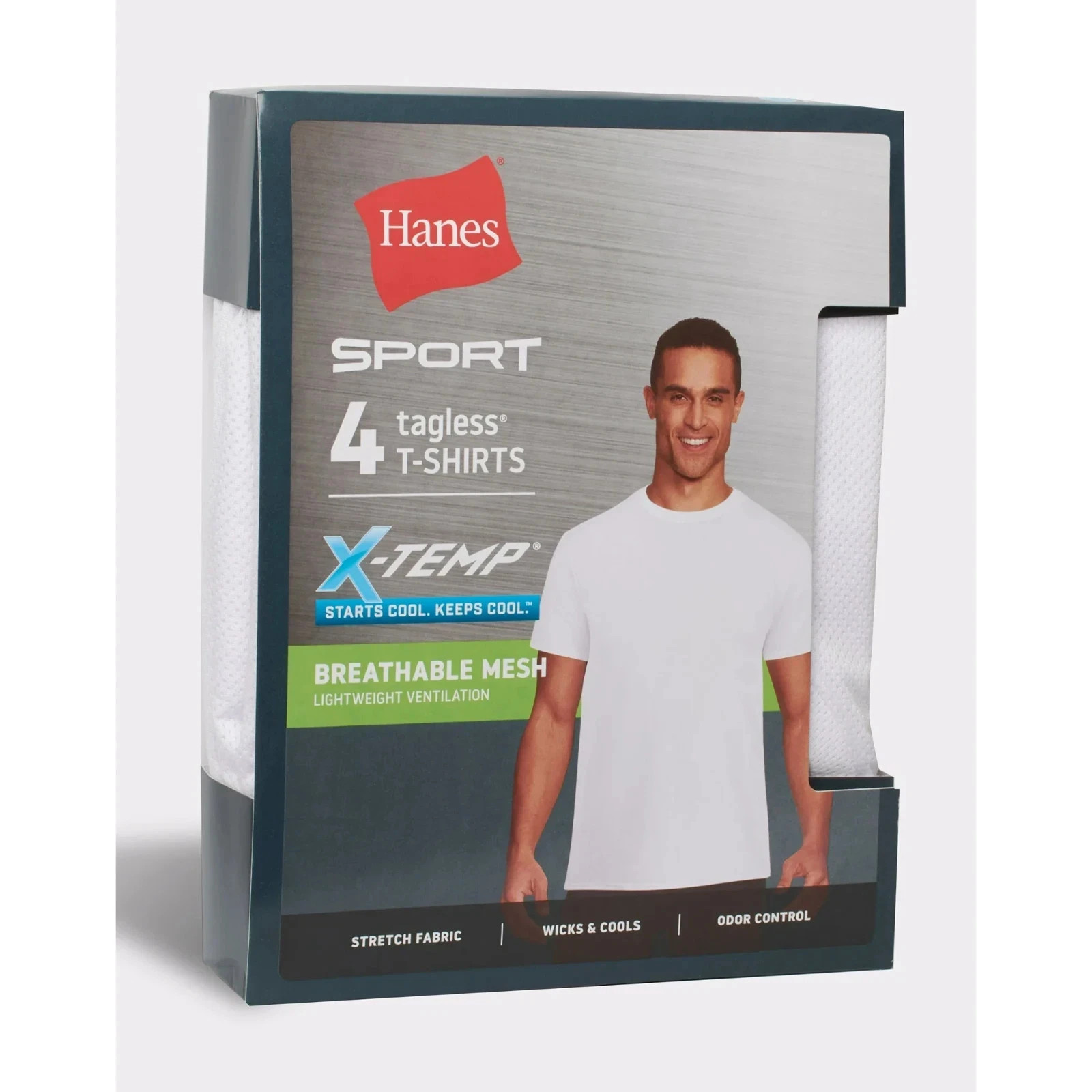 Hanes® Ultimate®Men&rsquo;s 4-Pack X-Temp BREATHABLE Mesh Crew-neck Tee « TAGLESS®