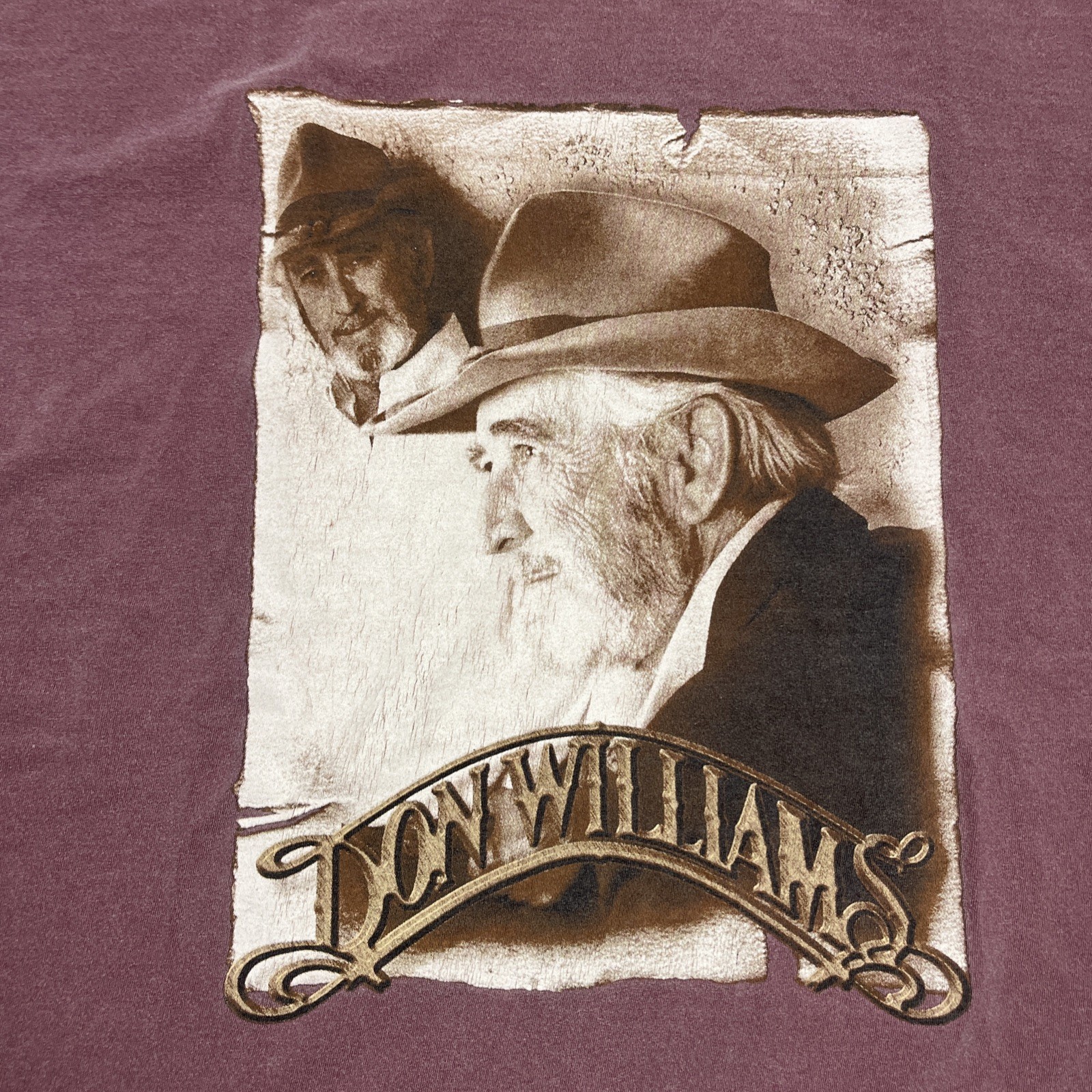 Vintage Don Williams The Gentle Giant Tshirt XL Purple Dbl Sided VTG Music