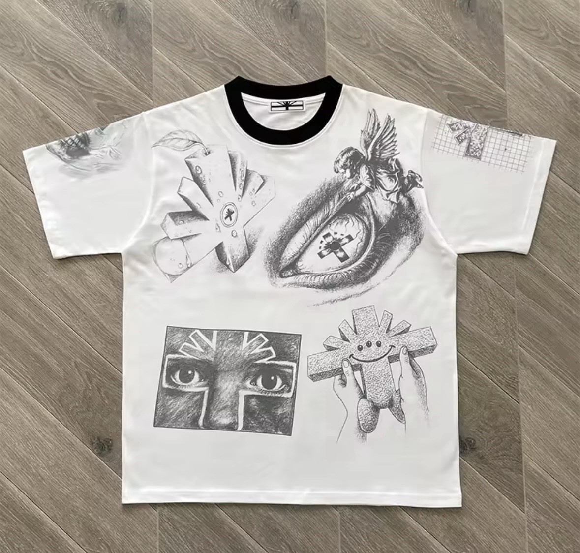 Vertabrae Mixed Feelings Tee White Men&rsquo;s Round Neck Cotton Short Sleeve T-shirts