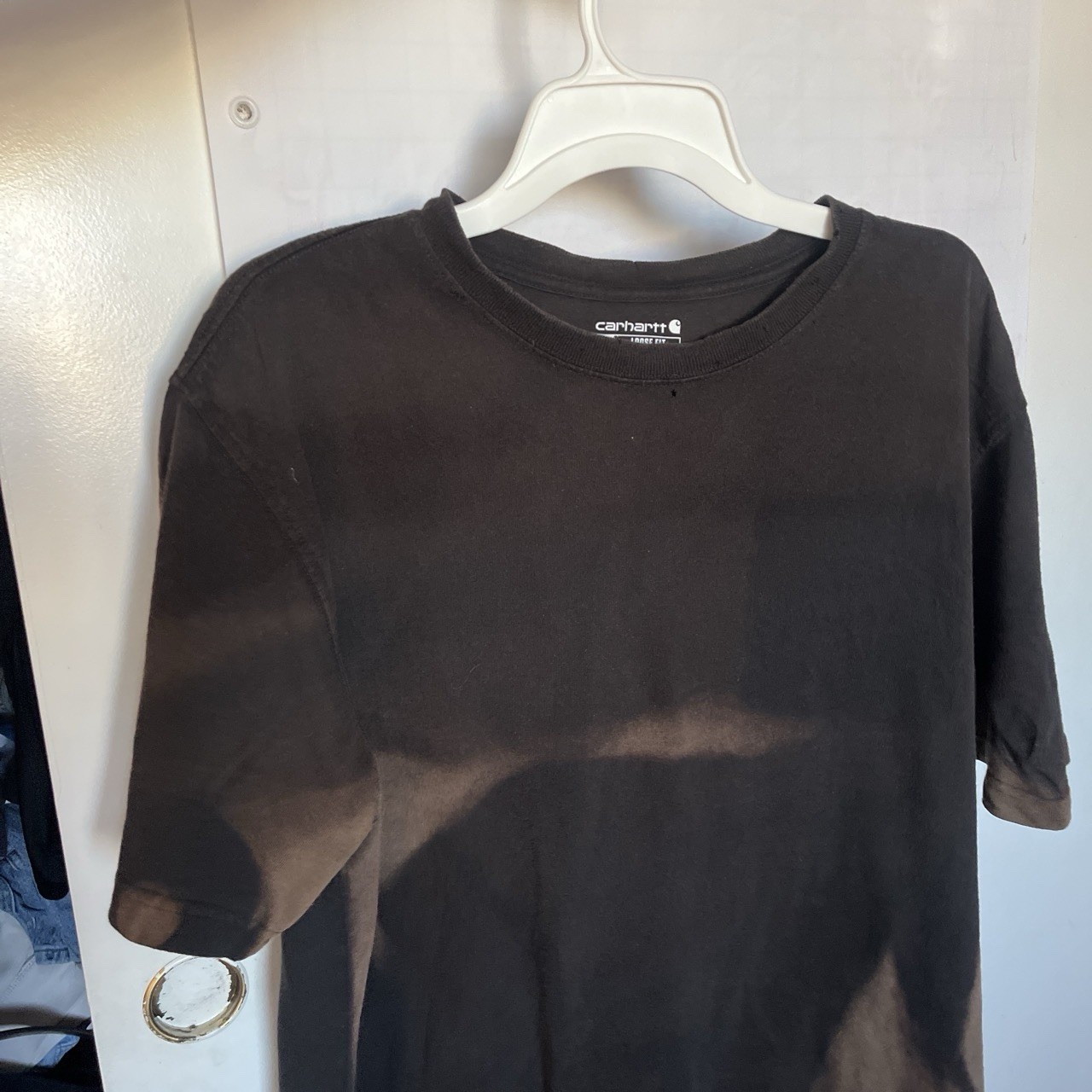 Sun faded & Distressed Carhartt Black Tee shirt (no pocket)