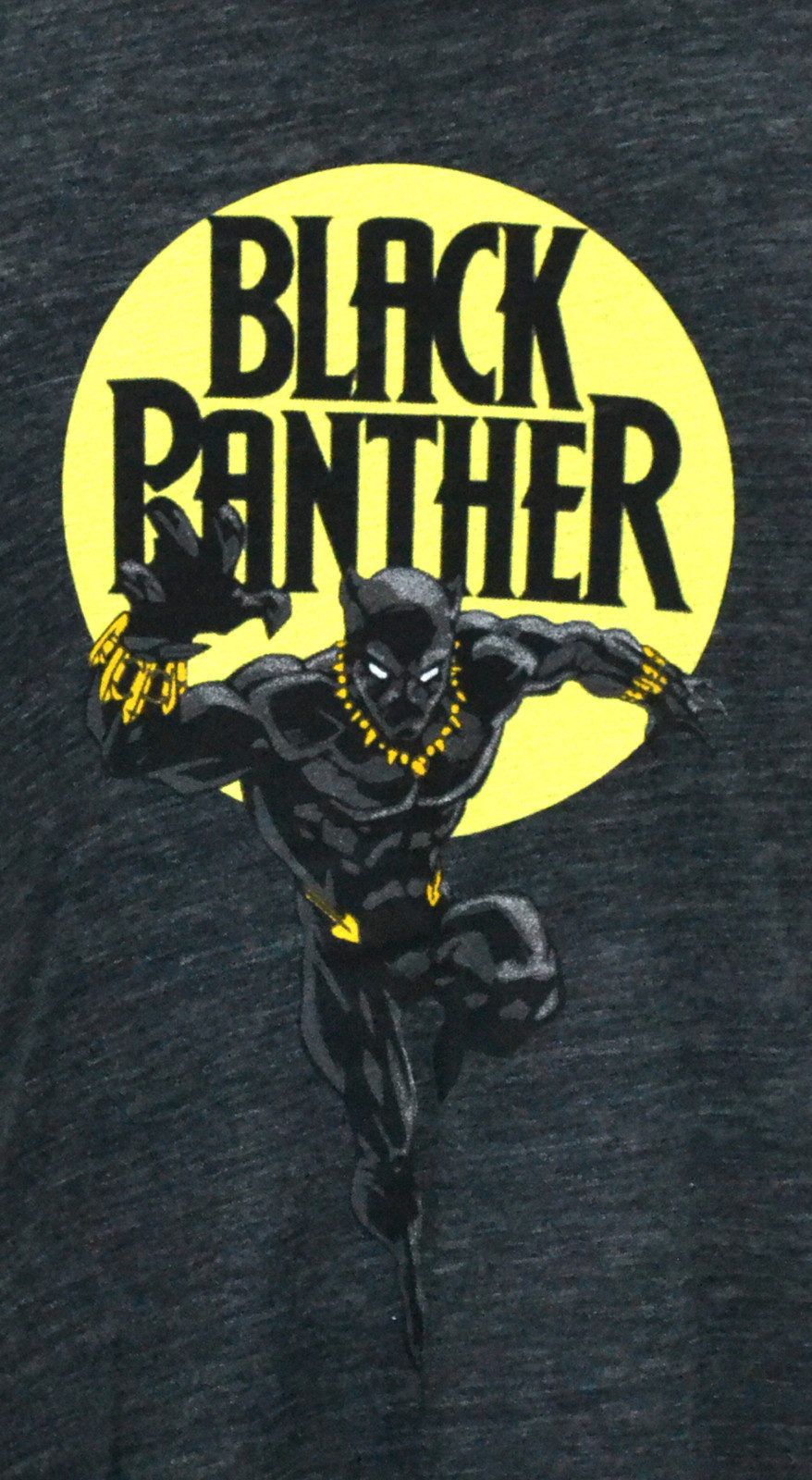 Black Panther T-shirt Marvel Superhero Graphic Muscle Tee Dark Hthr Gray NWT